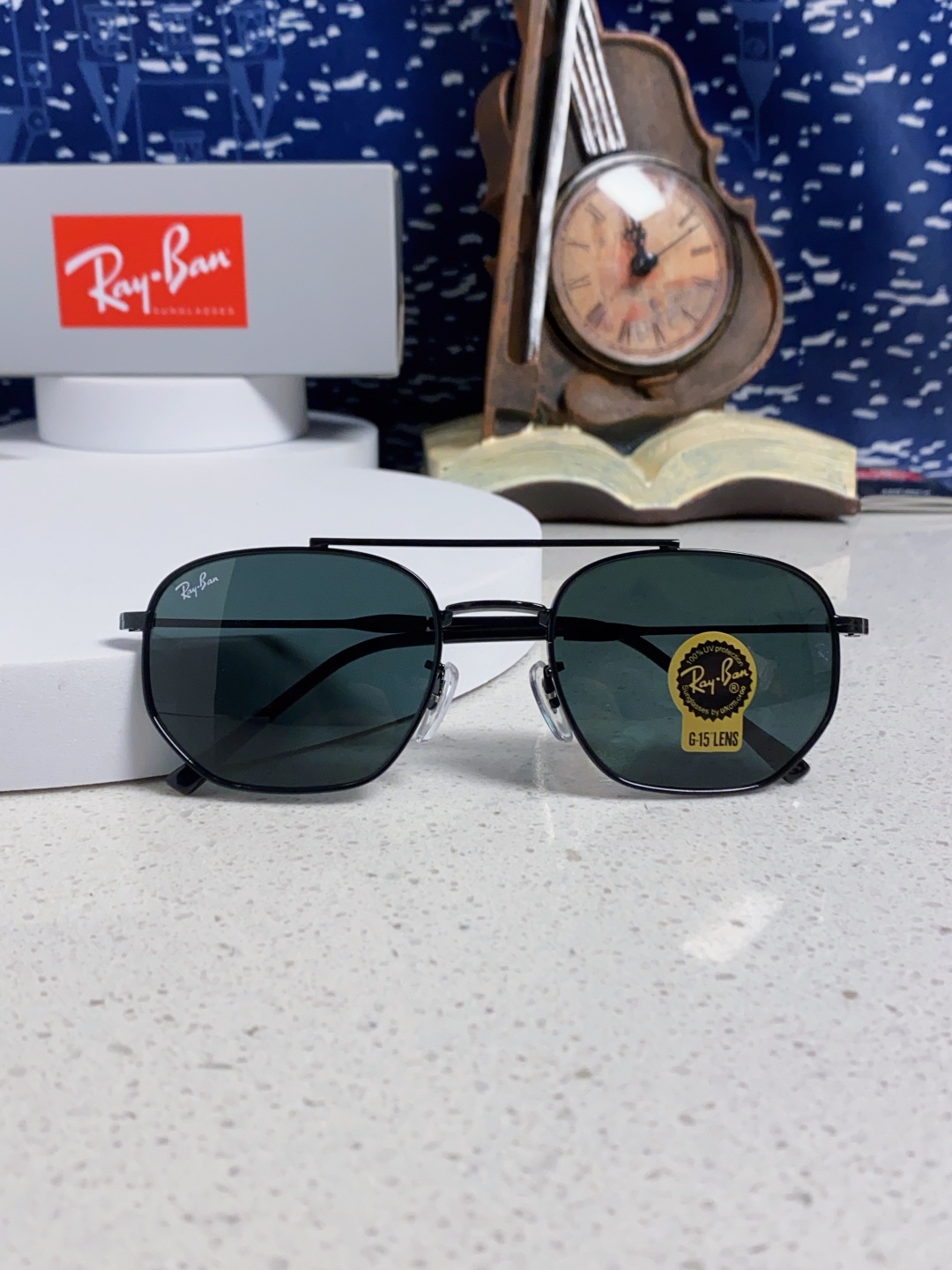 RayBan雷朋 2025新款太阳眼镜金属双梁多边形 康目色时尚眼镜男女墨镜 RB3707