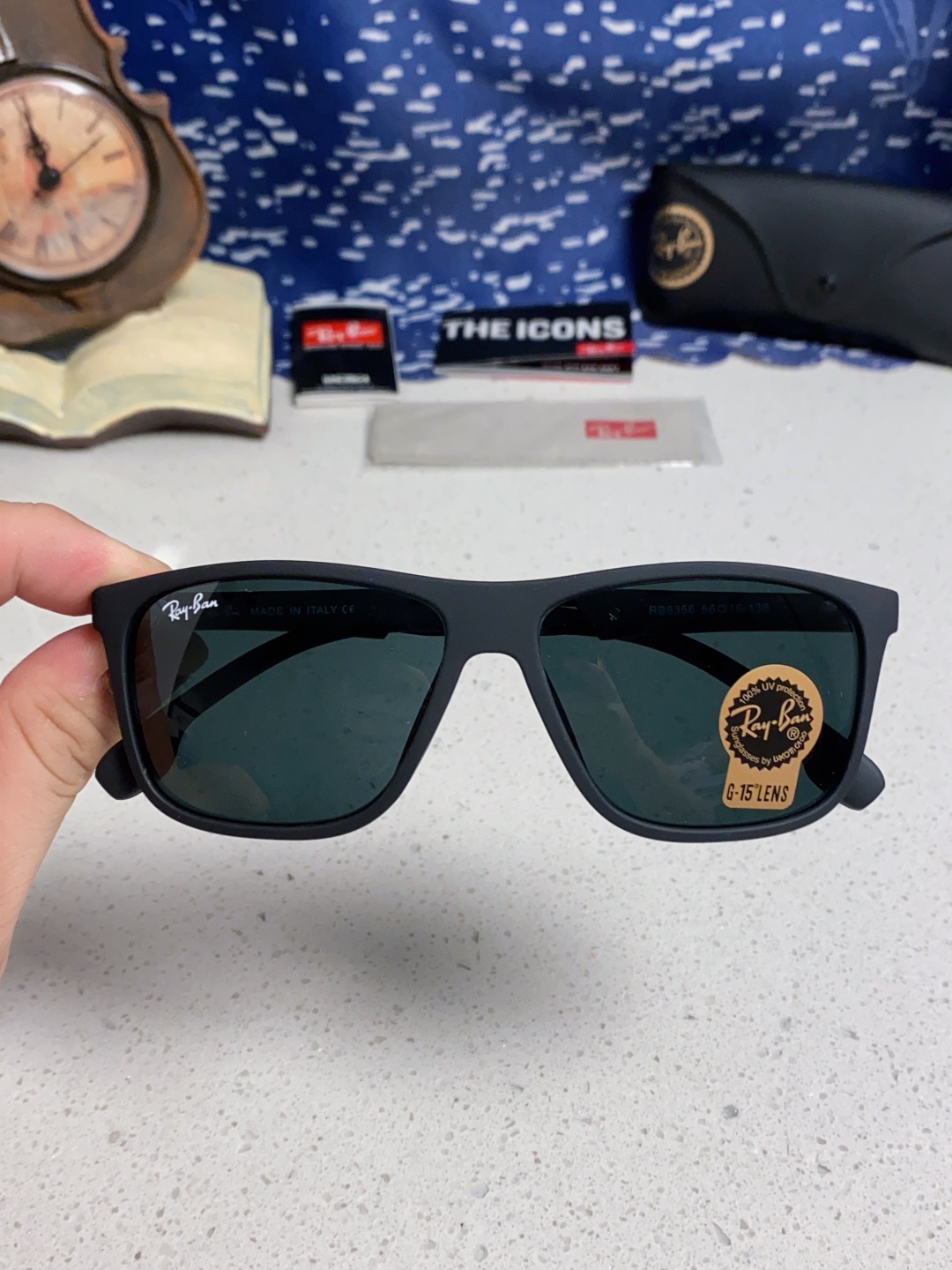 RayBan 雷朋 2025新款运动墨镜男女跑步骑行防风眼镜开车钓鱼太阳镜 高品质玻璃镜片 RB8356