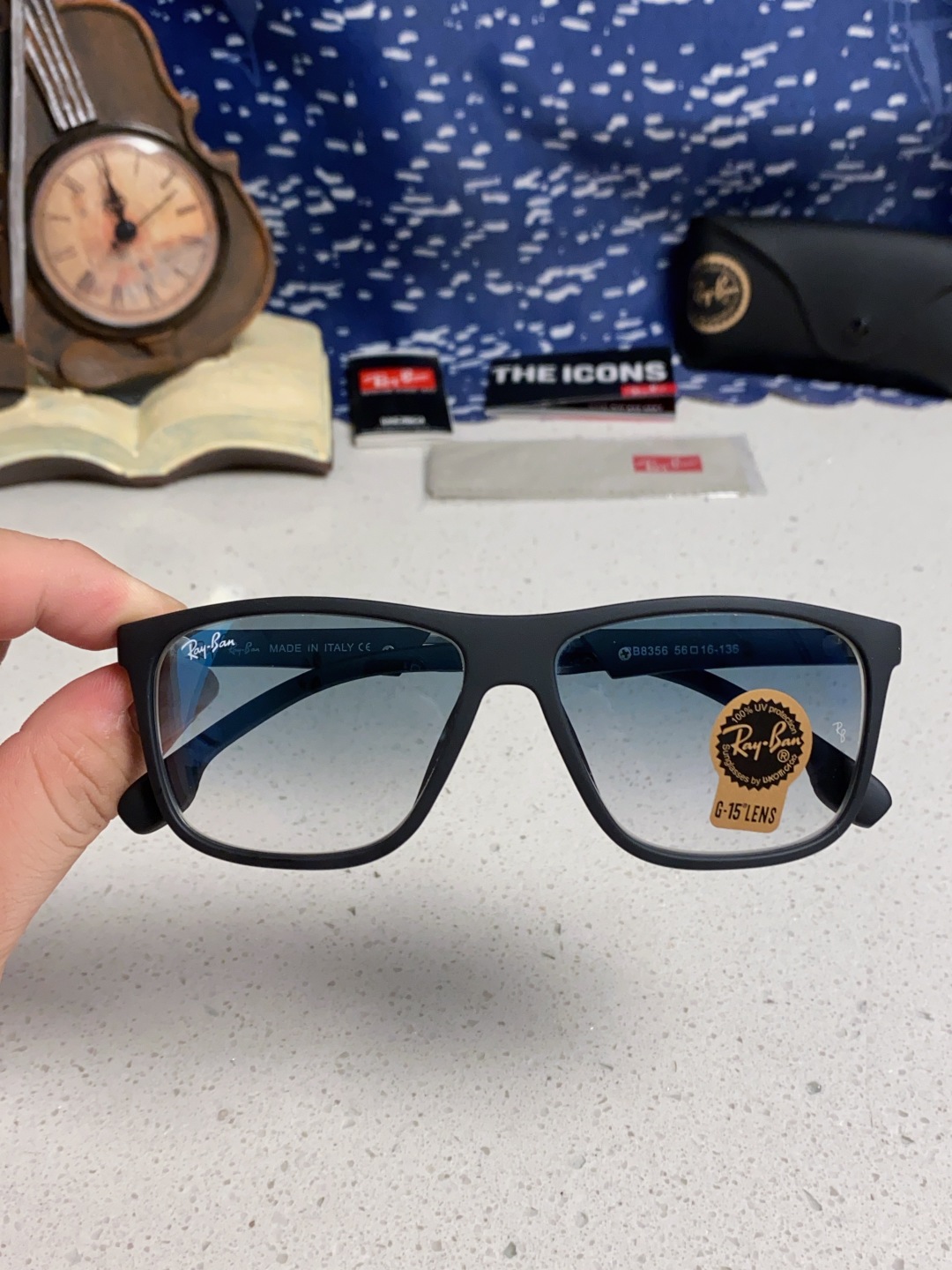 RayBan 雷朋 2025新款运动墨镜男女跑步骑行防风眼镜开车钓鱼太阳镜 高品质玻璃镜片 RB8356