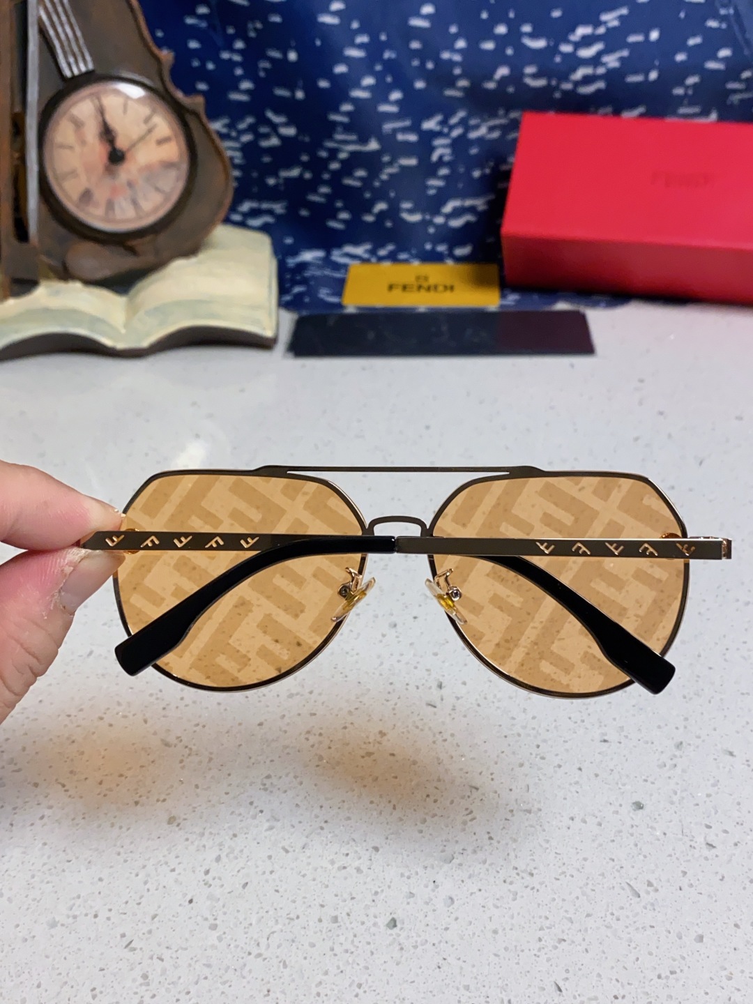 P280 FENDIFINDE, 2025 NEW SUNGLASSES, DOUBLE BEAM PILOTS, UNBOXED OVERLIGHTED LOGO PRINTS, BOTH MALE AND FEMALE - 图片 5