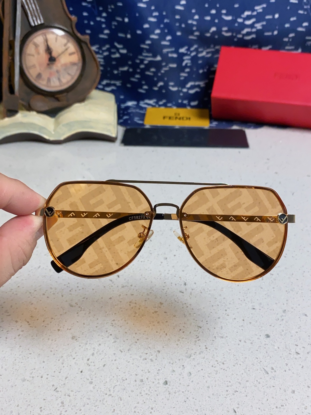 P280 FENDIFINDE, 2025 NEW SUNGLASSES, DOUBLE BEAM PILOTS, UNBOXED OVERLIGHTED LOGO PRINTS, BOTH MALE AND FEMALE - 图片 4