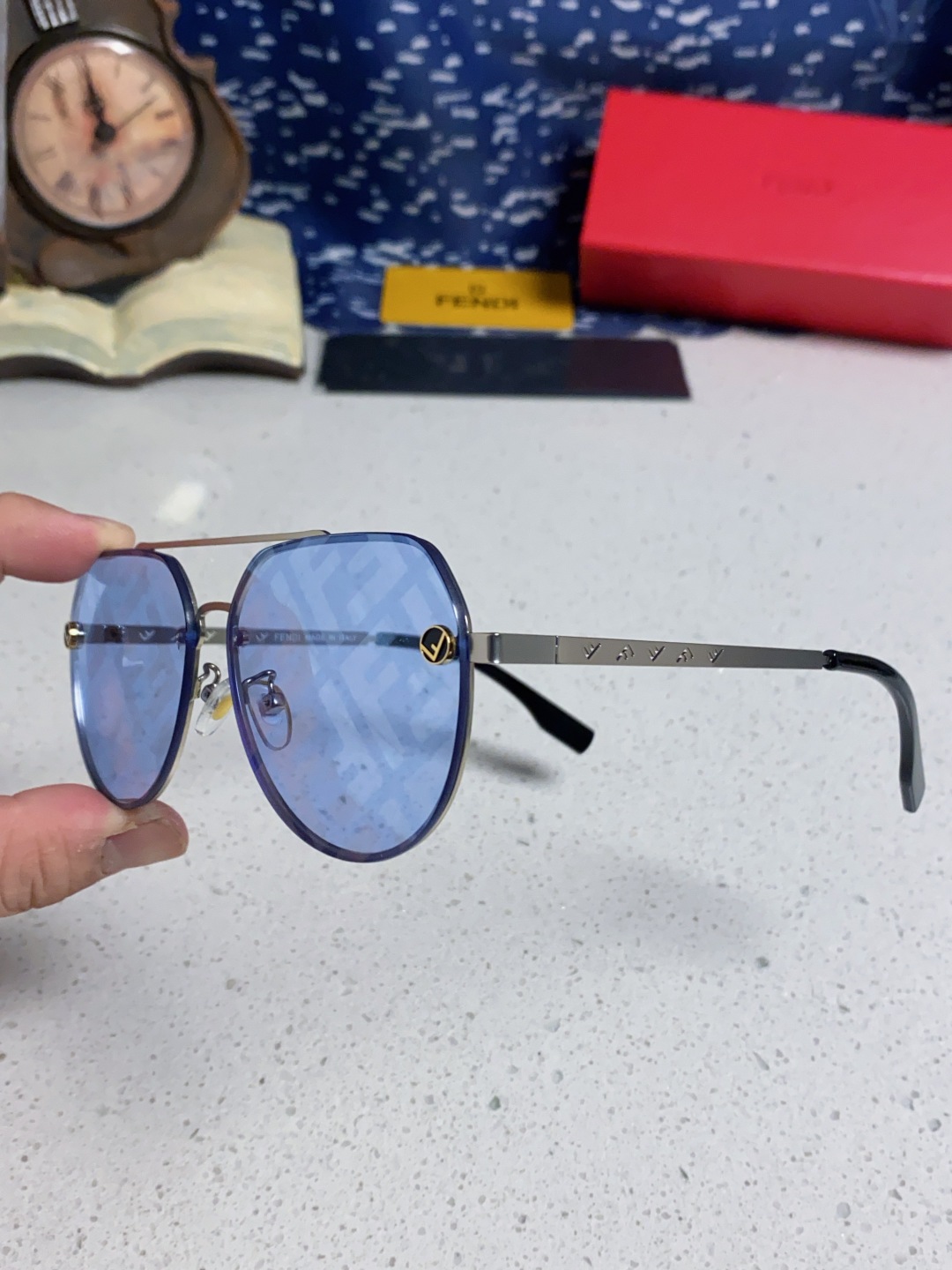 P280 FENDIFINDE, 2025 NEW SUNGLASSES, DOUBLE BEAM PILOTS, UNBOXED OVERLIGHTED LOGO PRINTS, BOTH MALE AND FEMALE - 图片 6