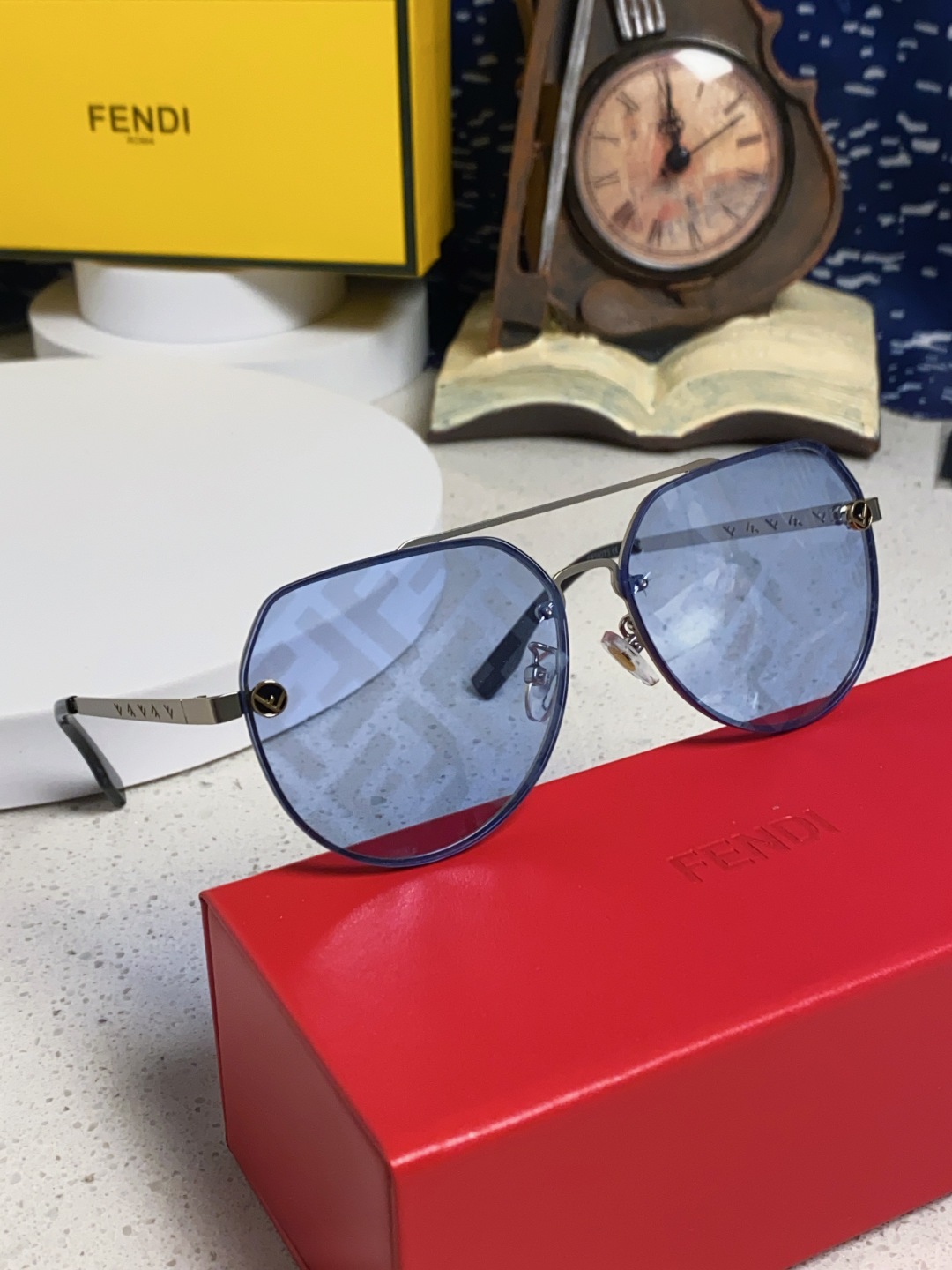 P280 FENDIFINDE, 2025 NEW SUNGLASSES, DOUBLE BEAM PILOTS, UNBOXED OVERLIGHTED LOGO PRINTS, BOTH MALE AND FEMALE - 图片 9