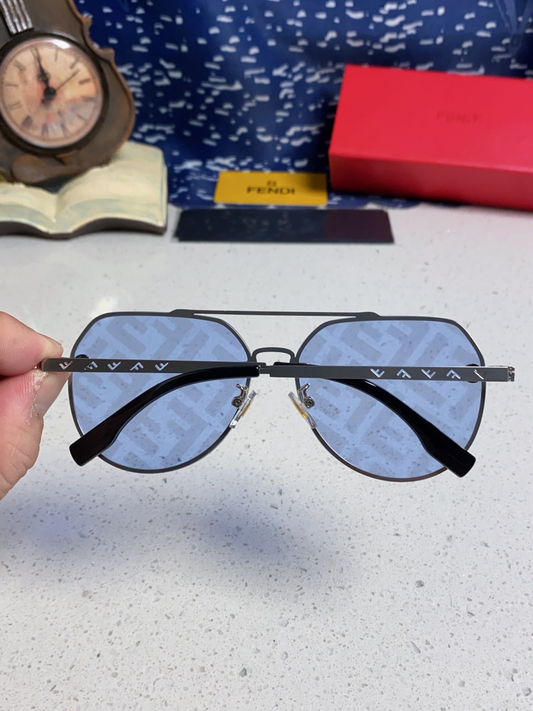 P280 FENDIFINDE, 2025 NEW SUNGLASSES, DOUBLE BEAM PILOTS, UNBOXED OVERLIGHTED LOGO PRINTS, BOTH MALE AND FEMALE - 图片 5