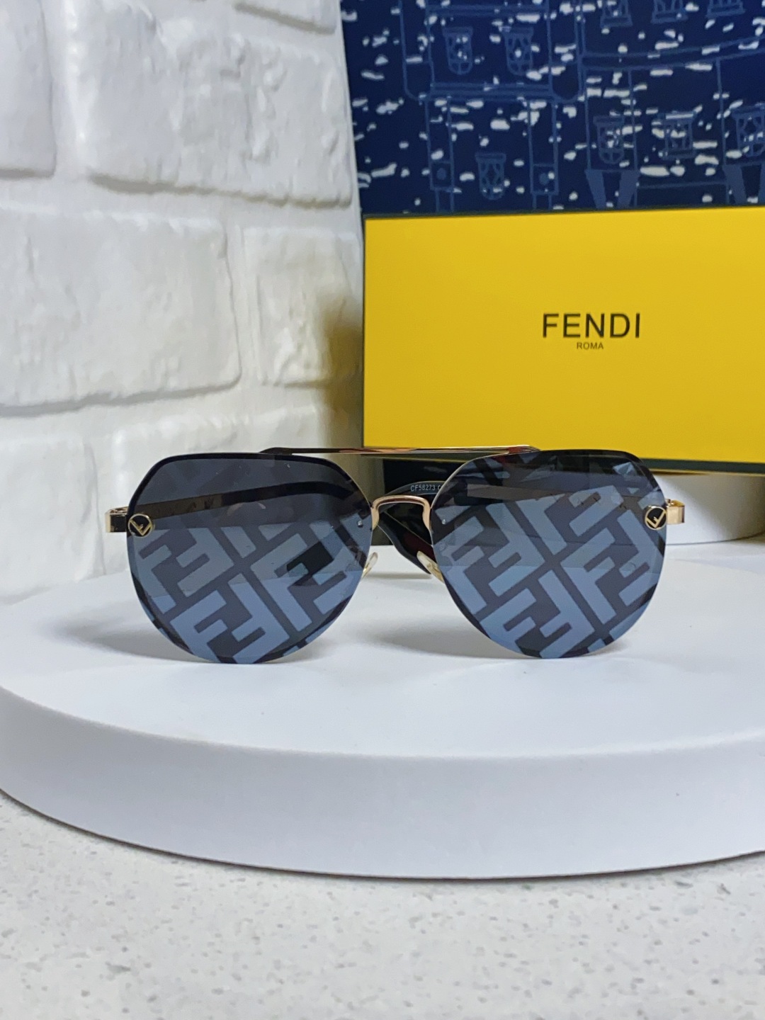 P280 FENDIFINDI, 2025 NEW SUNGLASSES, DOUBLE BEAM PILOT, NON-BOXED, OVERLIGHT LOGO PRINTING - 图片 2