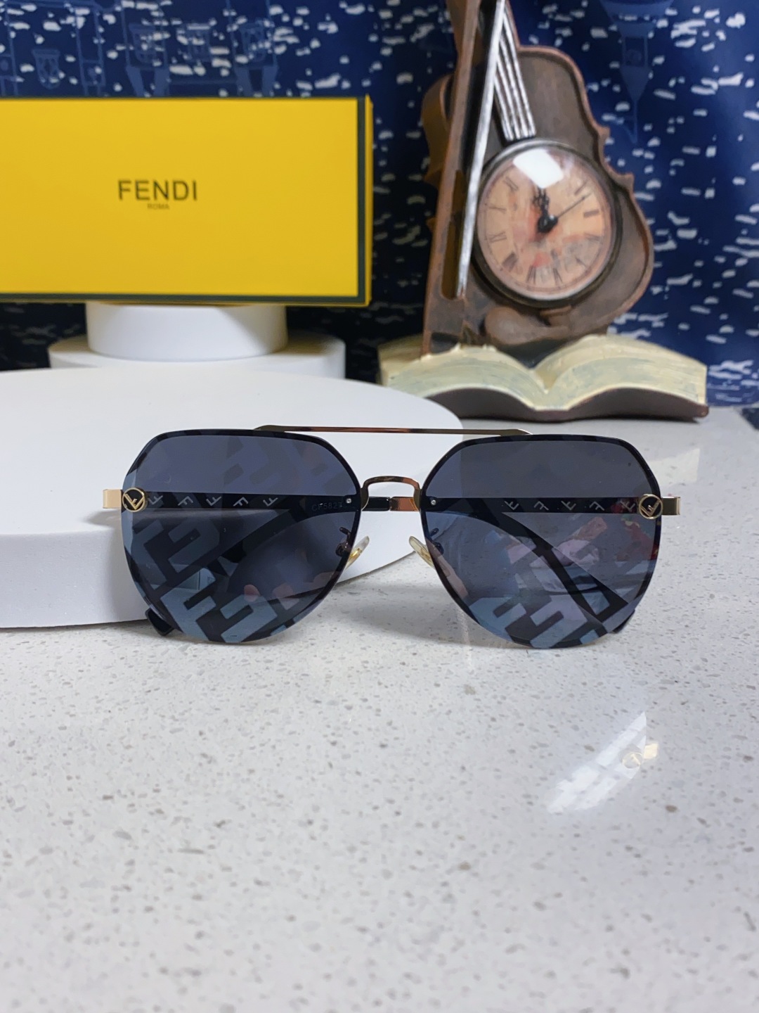 P280 FENDIFINDI, 2025 NEW SUNGLASSES, DOUBLE BEAM PILOT, NON-BOXED, OVERLIGHT LOGO PRINTING - 图片 8