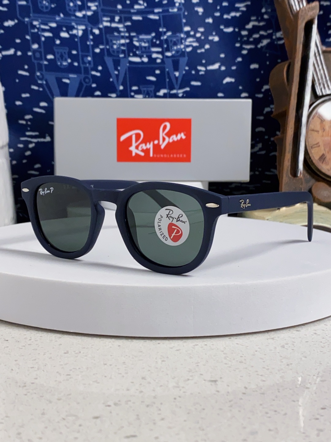 RayBan 雷朋 偏光镜片 复古超强磨砂质感 椭圆偏光墨镜网红高级感ins韩版眼镜圆脸街拍太阳镜酷 R