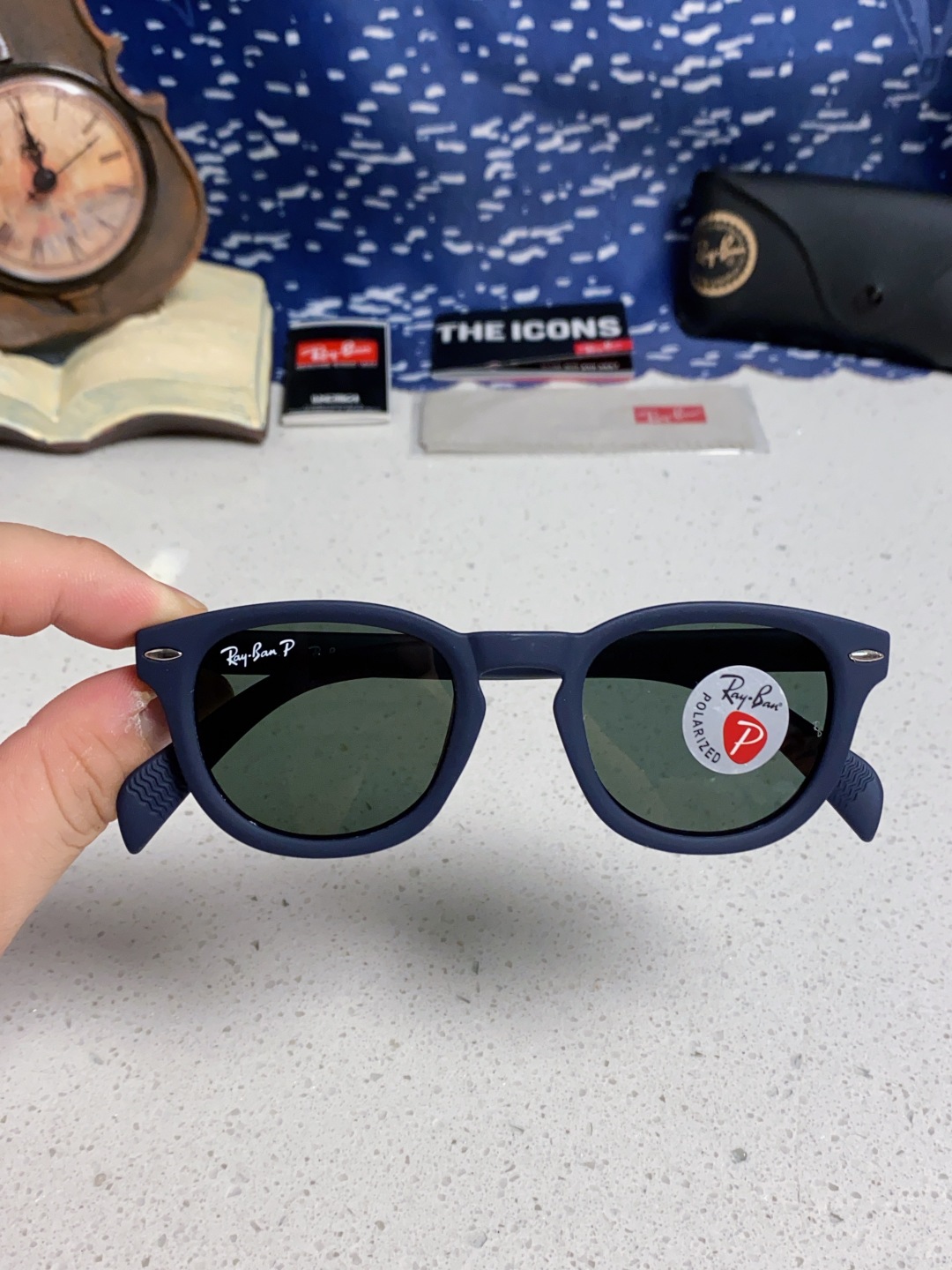 RayBan 雷朋 偏光镜片 复古超强磨砂质感 椭圆偏光墨镜网红高级感ins韩版眼镜圆脸街拍太阳镜酷 R