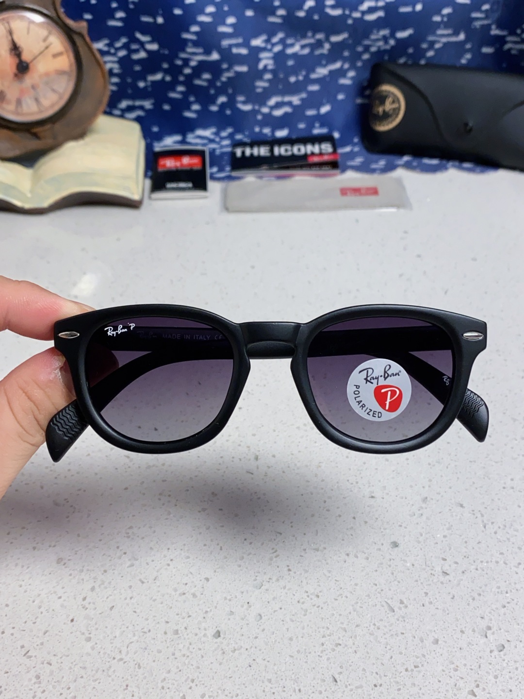 RayBan 雷朋 偏光镜片 复古超强磨砂质感 椭圆偏光墨镜网红高级感ins韩版眼镜圆脸街拍太阳镜酷 R