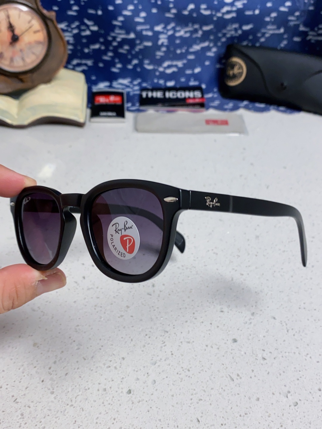 RayBan 雷朋 偏光镜片 复古超强磨砂质感 椭圆偏光墨镜网红高级感ins韩版眼镜圆脸街拍太阳镜酷 R