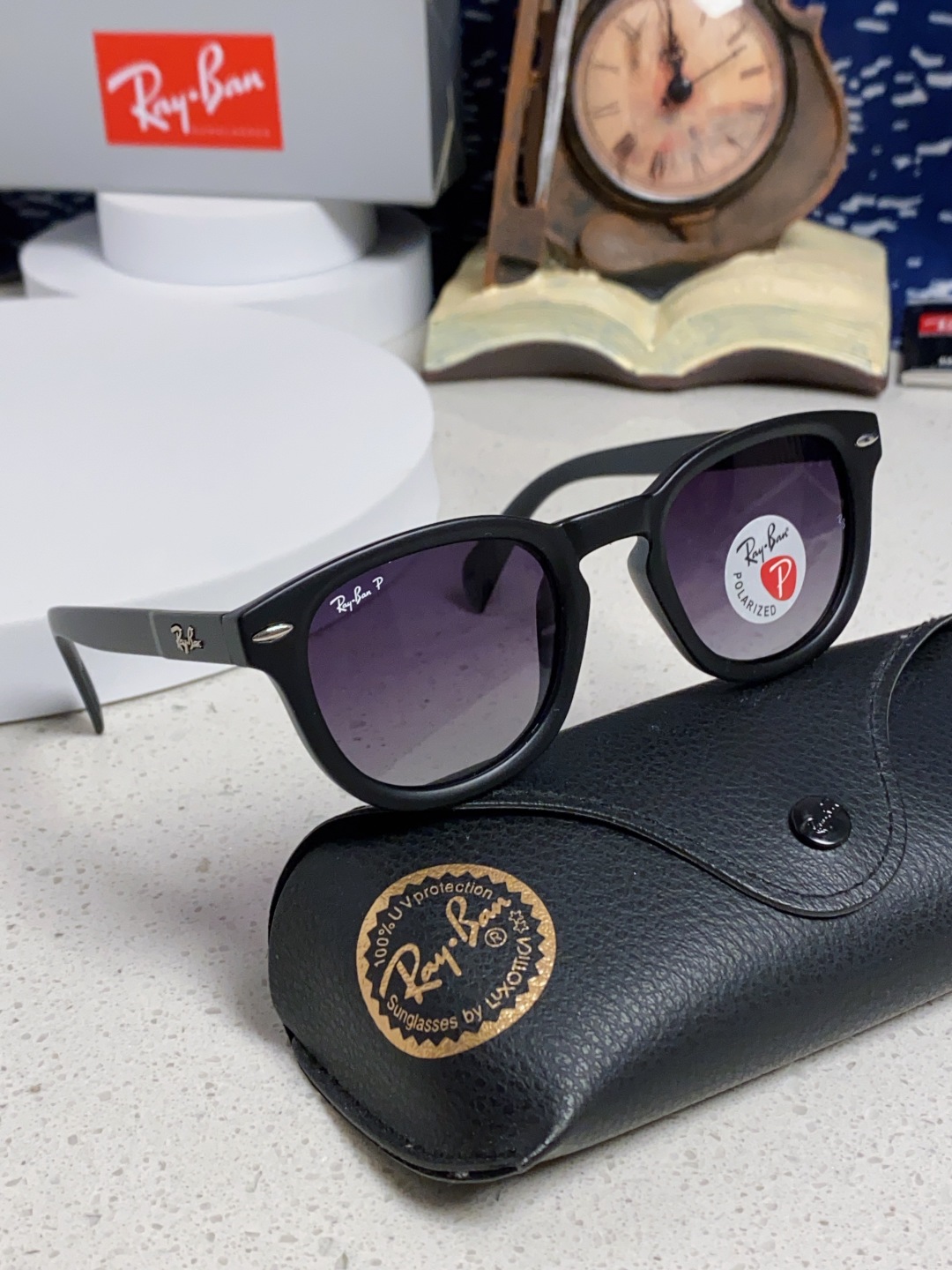 RayBan 雷朋 偏光镜片 复古超强磨砂质感 椭圆偏光墨镜网红高级感ins韩版眼镜圆脸街拍太阳镜酷 R