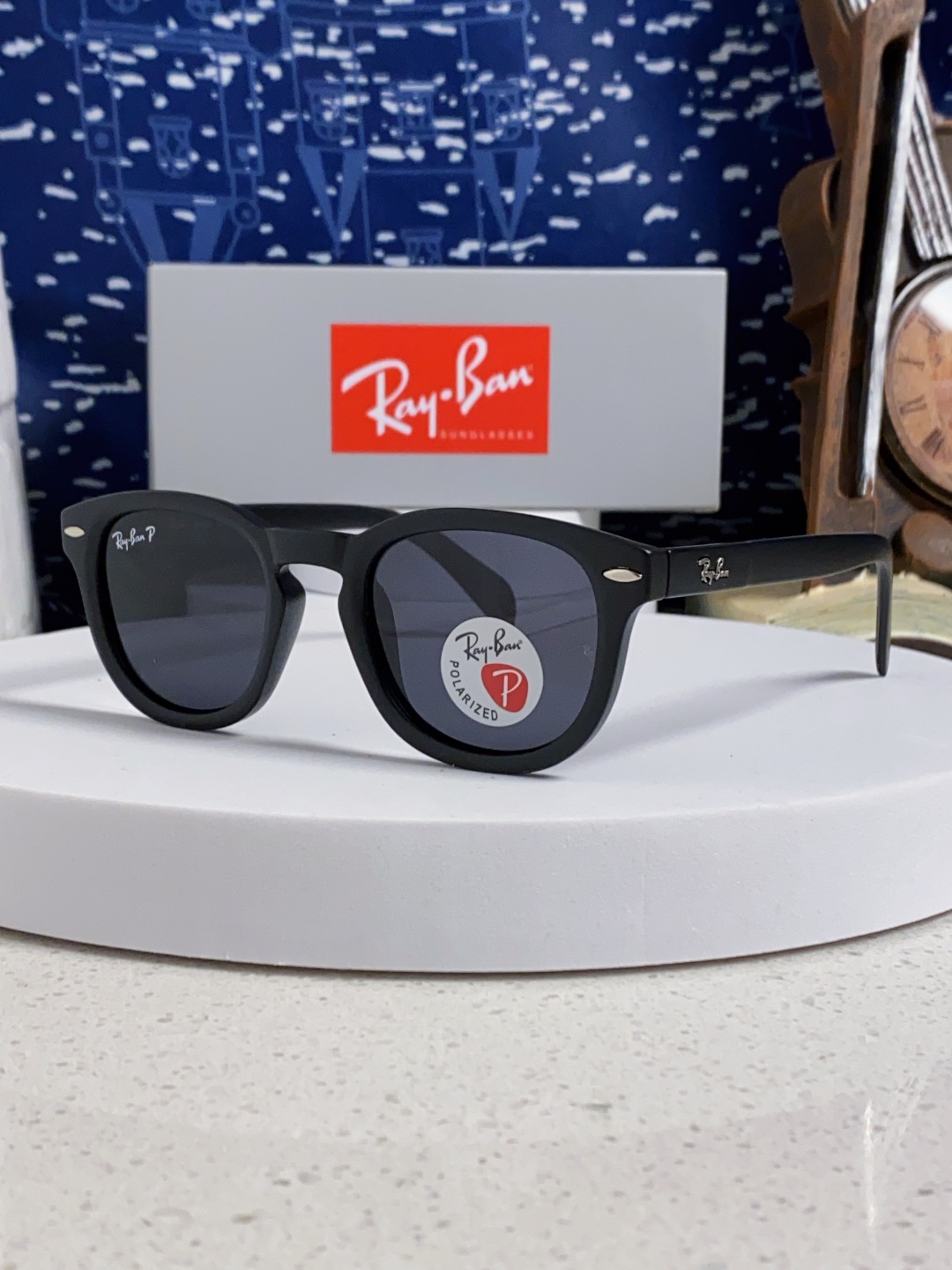 RayBan 雷朋 偏光镜片 复古超强磨砂质感 椭圆偏光墨镜网红高级感ins韩版眼镜圆脸街拍太阳镜酷 R