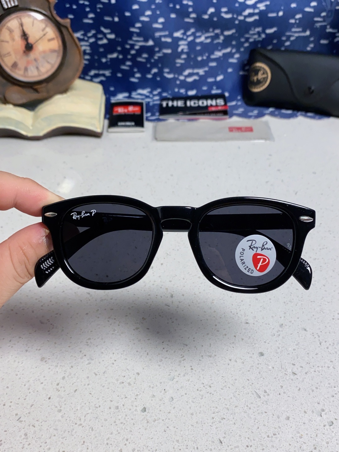 RayBan 雷朋 偏光镜片 复古超强磨砂质感 椭圆偏光墨镜网红高级感ins韩版眼镜圆脸街拍太阳镜酷 R