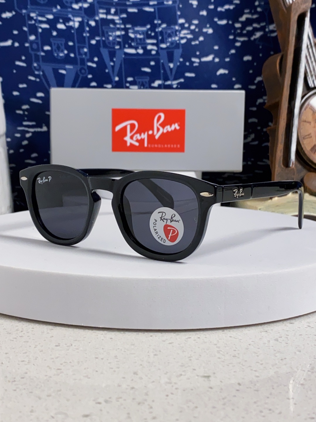 RayBan 雷朋 偏光镜片 复古超强磨砂质感 椭圆偏光墨镜网红高级感ins韩版眼镜圆脸街拍太阳镜酷 R