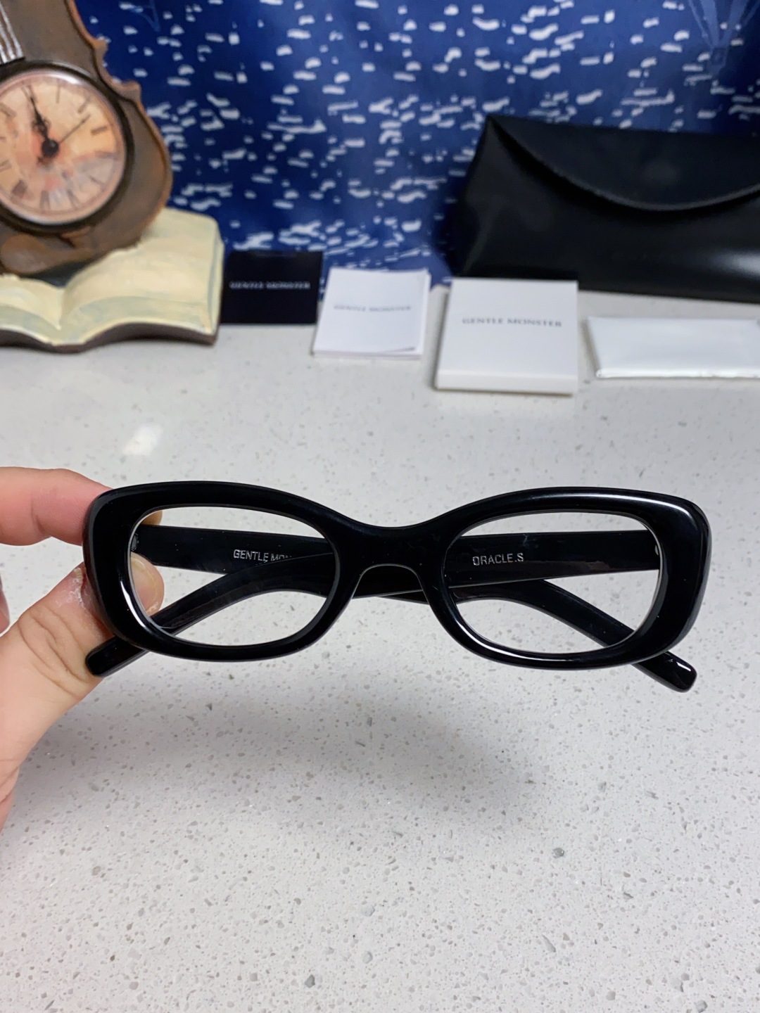 Gentle Moster(GM) gm新款多巴胺椭圆小脸猫眼防晒太阳眼镜高级感女士墨镜 星星图案点缀 