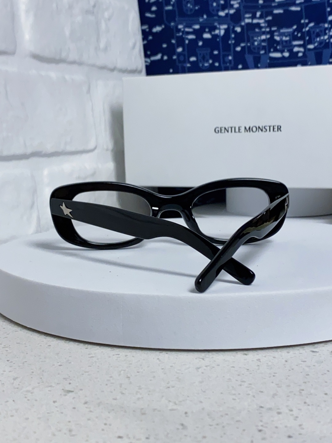 Gentle Moster(GM) gm新款多巴胺椭圆小脸猫眼防晒太阳眼镜高级感女士墨镜 星星图案点缀 