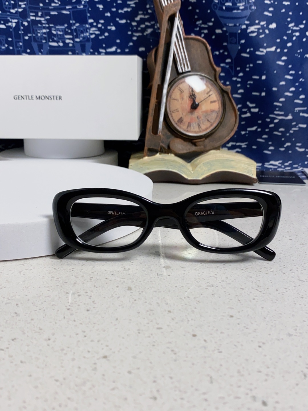 Gentle Moster(GM) gm新款多巴胺椭圆小脸猫眼防晒太阳眼镜高级感女士墨镜 星星图案点缀 