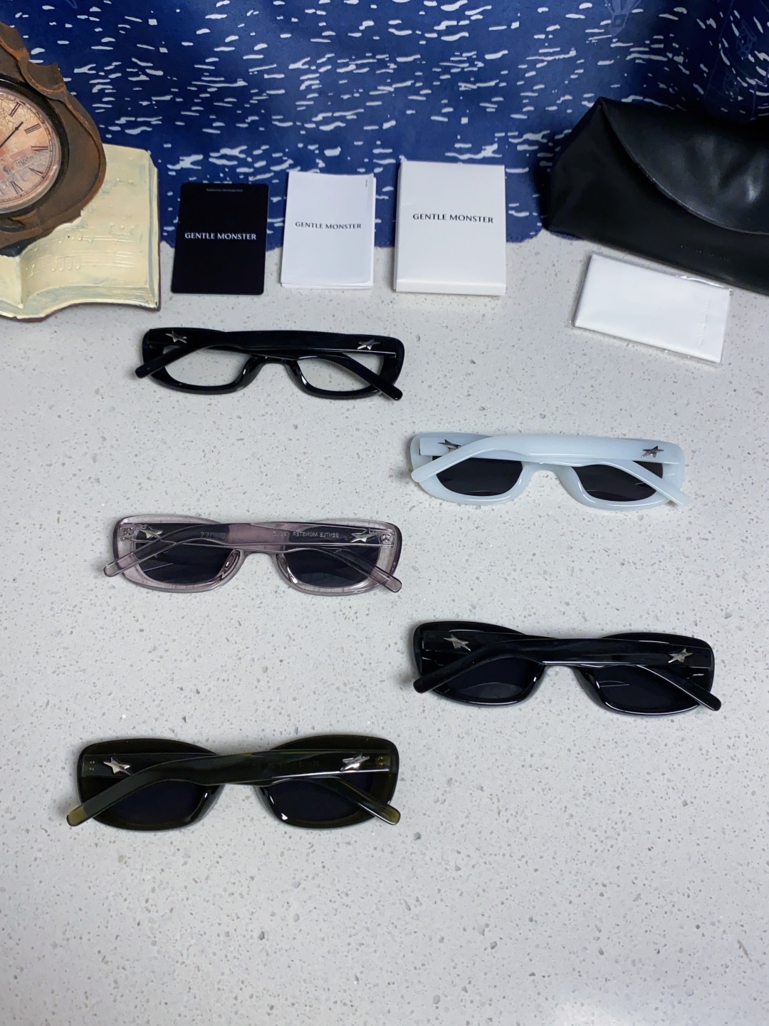 Gentle Moster(GM) gm新款多巴胺椭圆小脸猫眼防晒太阳眼镜高级感女士墨镜 星星图案点缀 