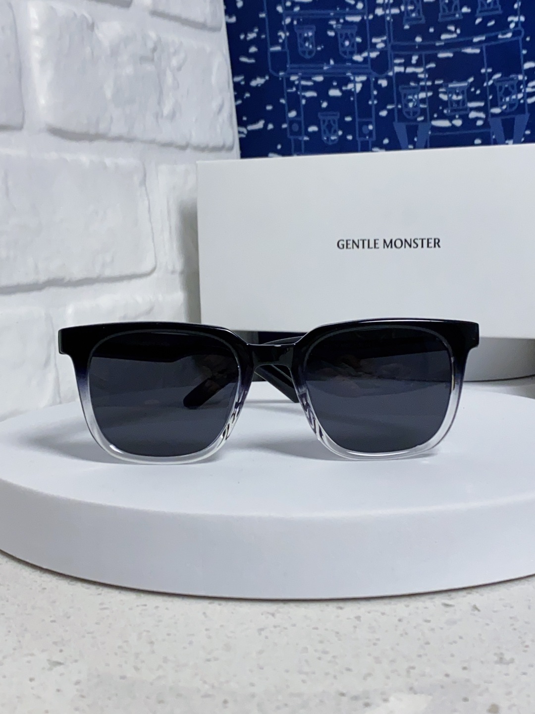 Gentle Moster(GM) 韩版个性撞色墨镜女ins高级感星空系超黑大脸太阳镜男防紫外线潮 型号