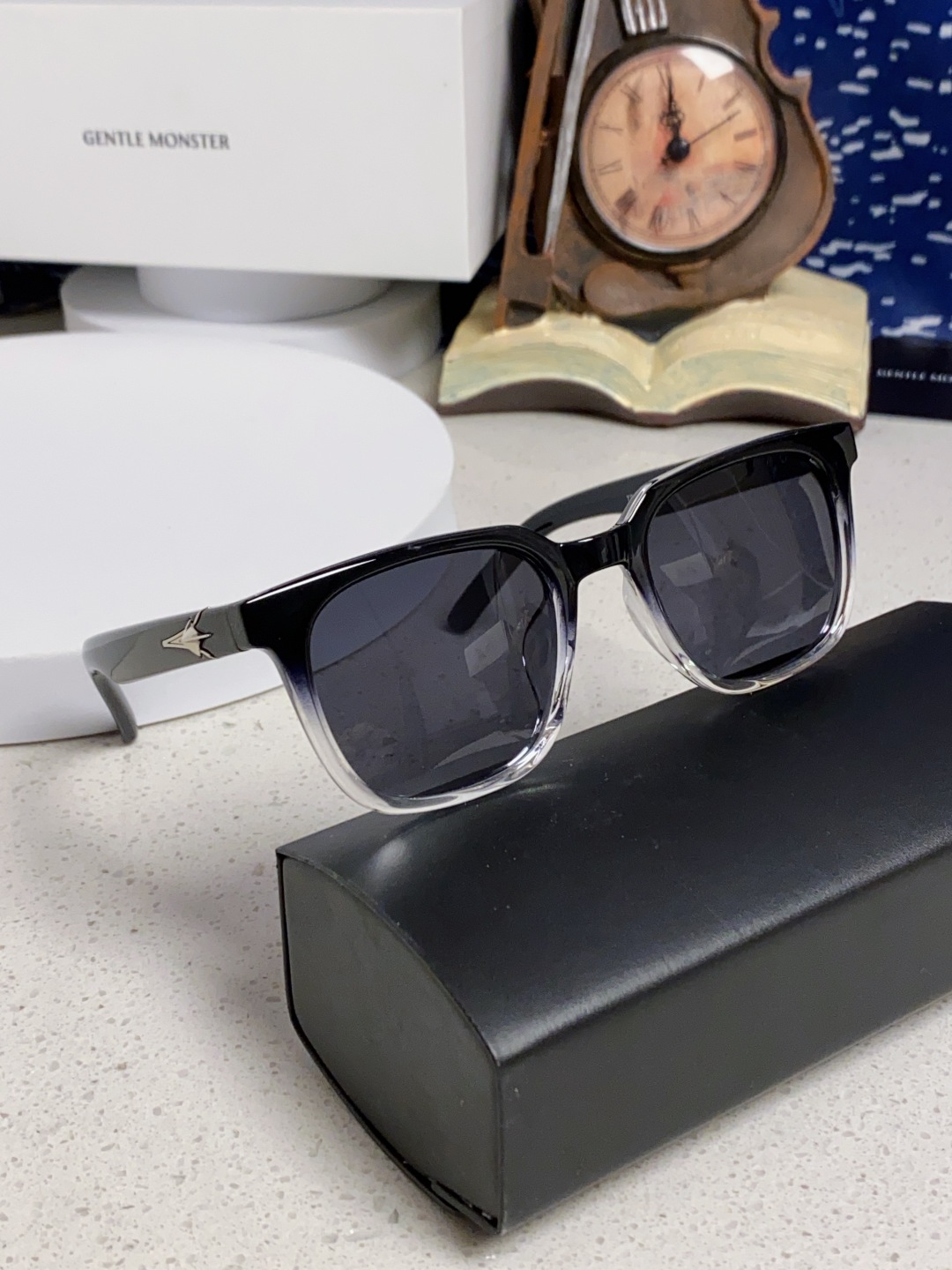 Gentle Moster(GM) 韩版个性撞色墨镜女ins高级感星空系超黑大脸太阳镜男防紫外线潮 型号