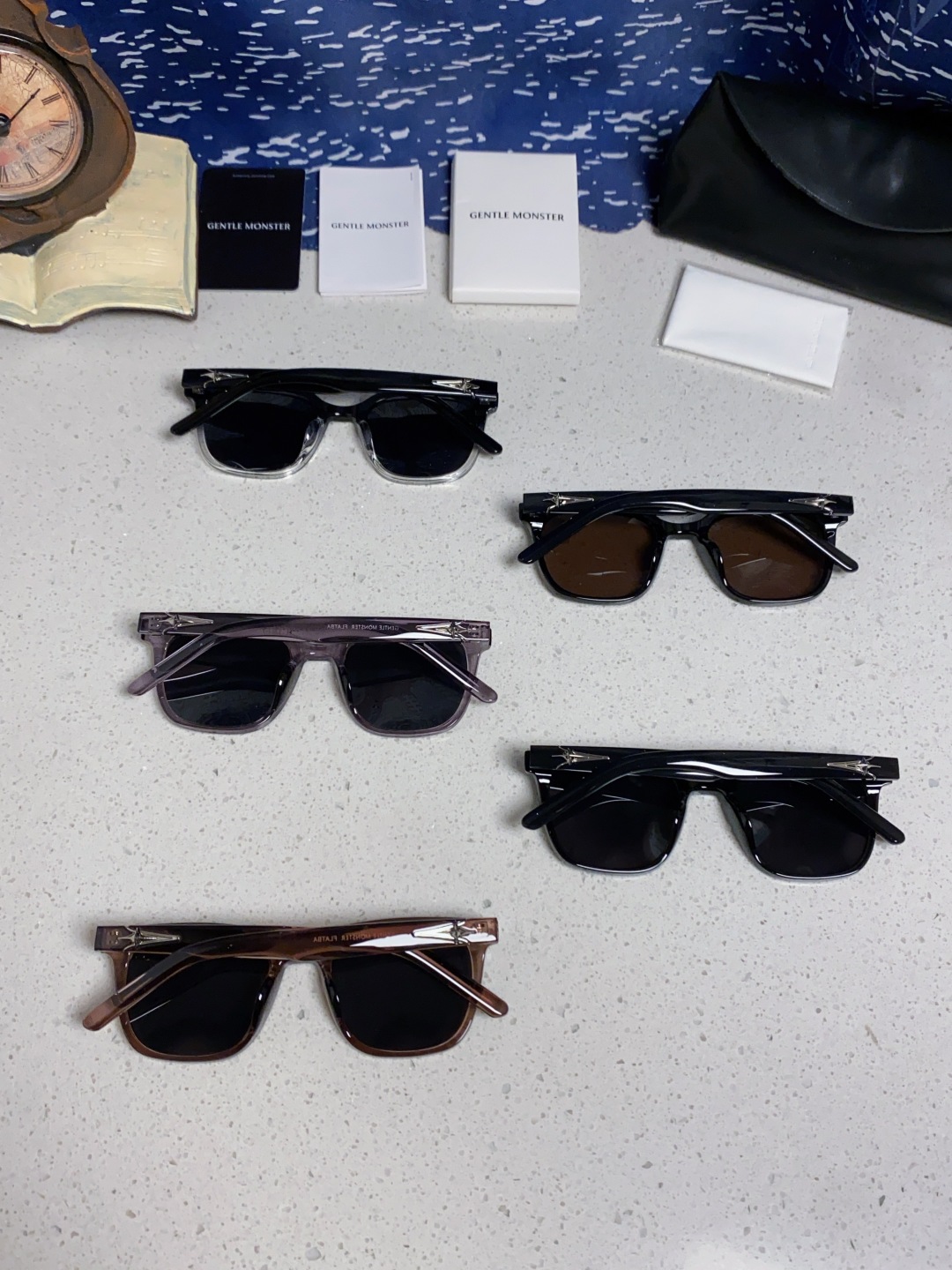 Gentle Moster(GM) 韩版个性撞色墨镜女ins高级感星空系超黑大脸太阳镜男防紫外线潮 型号