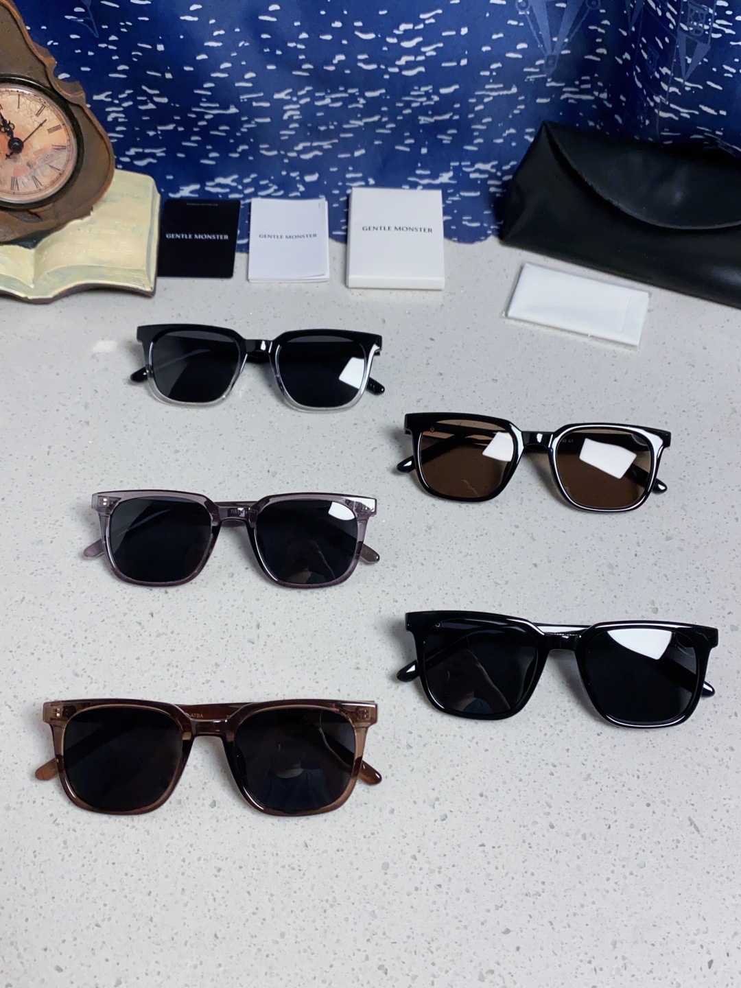 Gentle Moster(GM) 韩版个性撞色墨镜女ins高级感星空系超黑大脸太阳镜男防紫外线潮 型号