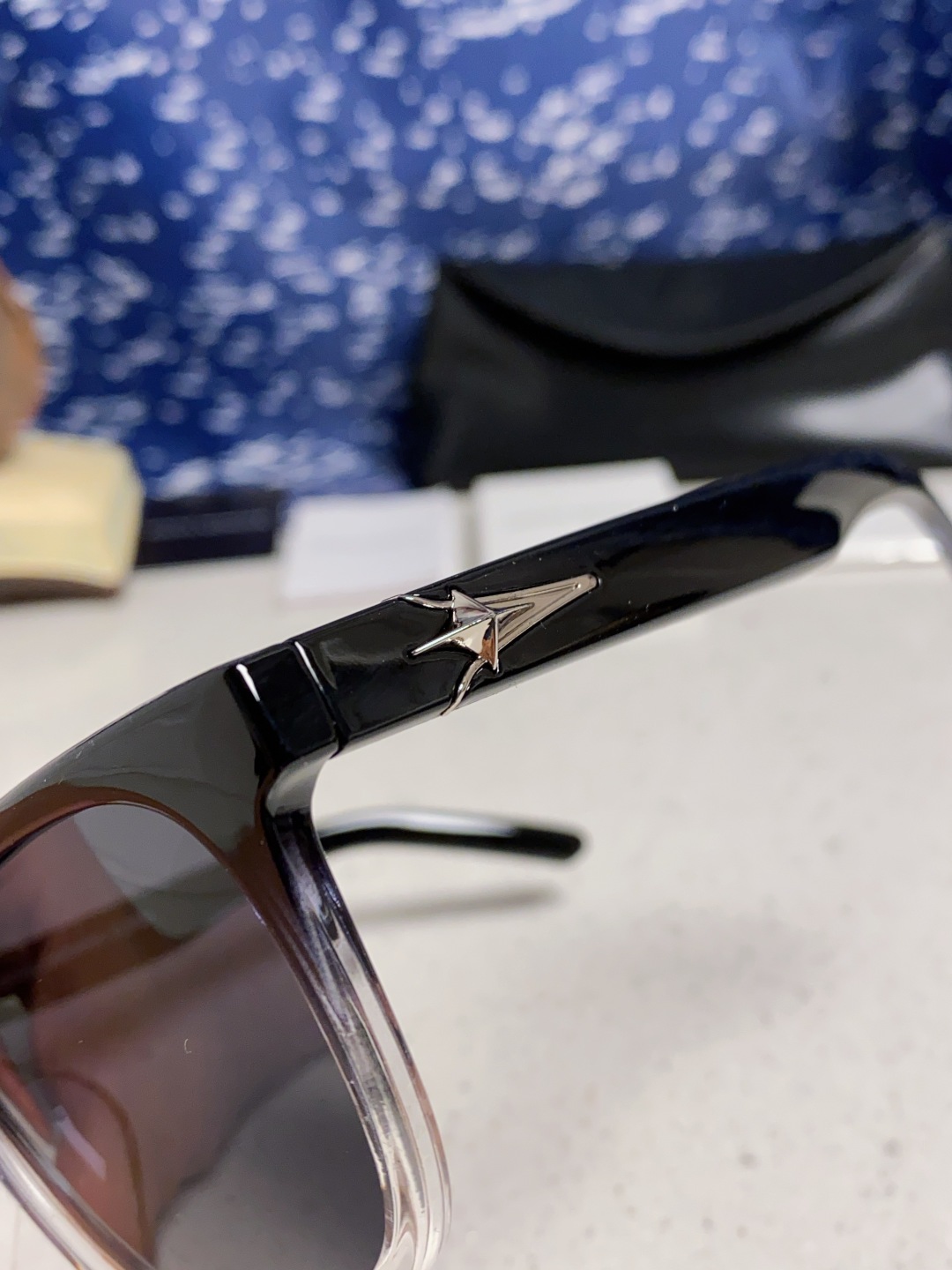 Gentle Moster(GM) 韩版个性撞色墨镜女ins高级感星空系超黑大脸太阳镜男防紫外线潮 型号