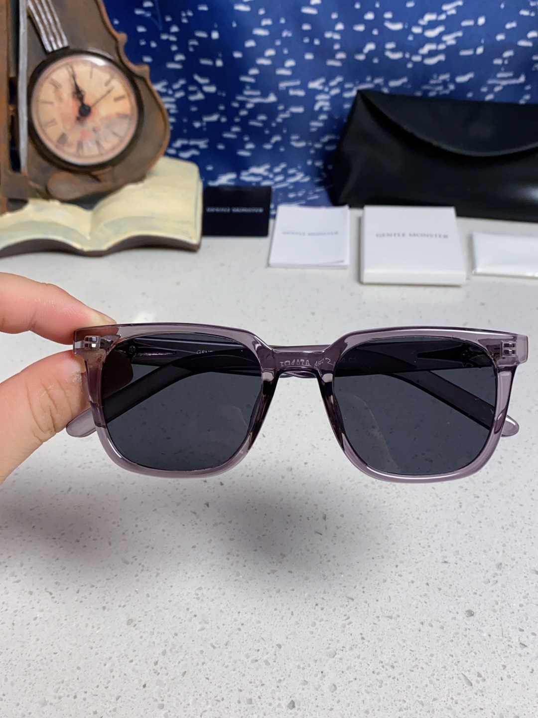 Gentle Moster(GM) 韩版个性撞色墨镜女ins高级感星空系超黑大脸太阳镜男防紫外线潮 型号