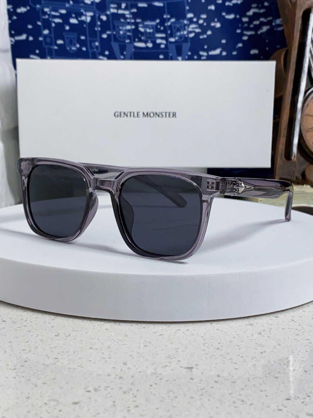 Gentle Moster(GM) 韩版个性撞色墨镜女ins高级感星空系超黑大脸太阳镜男防紫外线潮 型号