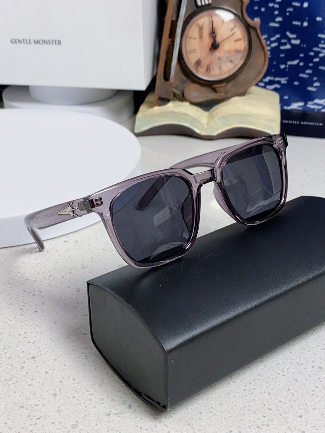 Gentle Moster(GM) 韩版个性撞色墨镜女ins高级感星空系超黑大脸太阳镜男防紫外线潮 型号