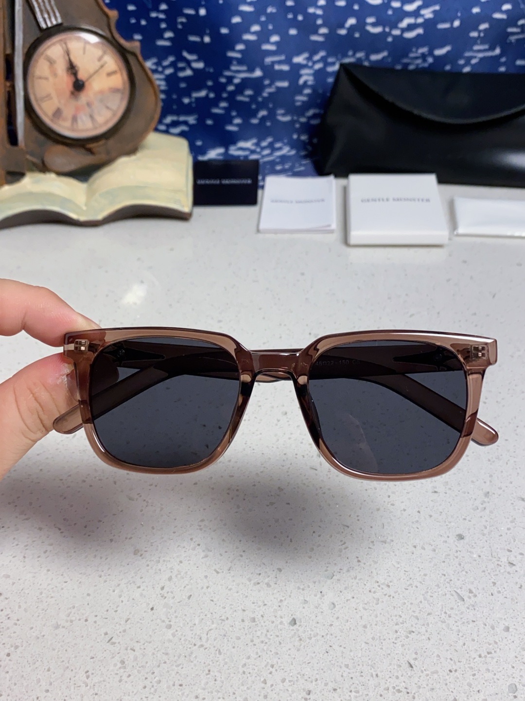 Gentle Moster(GM) 韩版个性撞色墨镜女ins高级感星空系超黑大脸太阳镜男防紫外线潮 型号