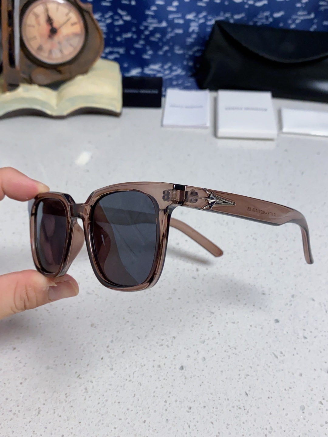 Gentle Moster(GM) 韩版个性撞色墨镜女ins高级感星空系超黑大脸太阳镜男防紫外线潮 型号