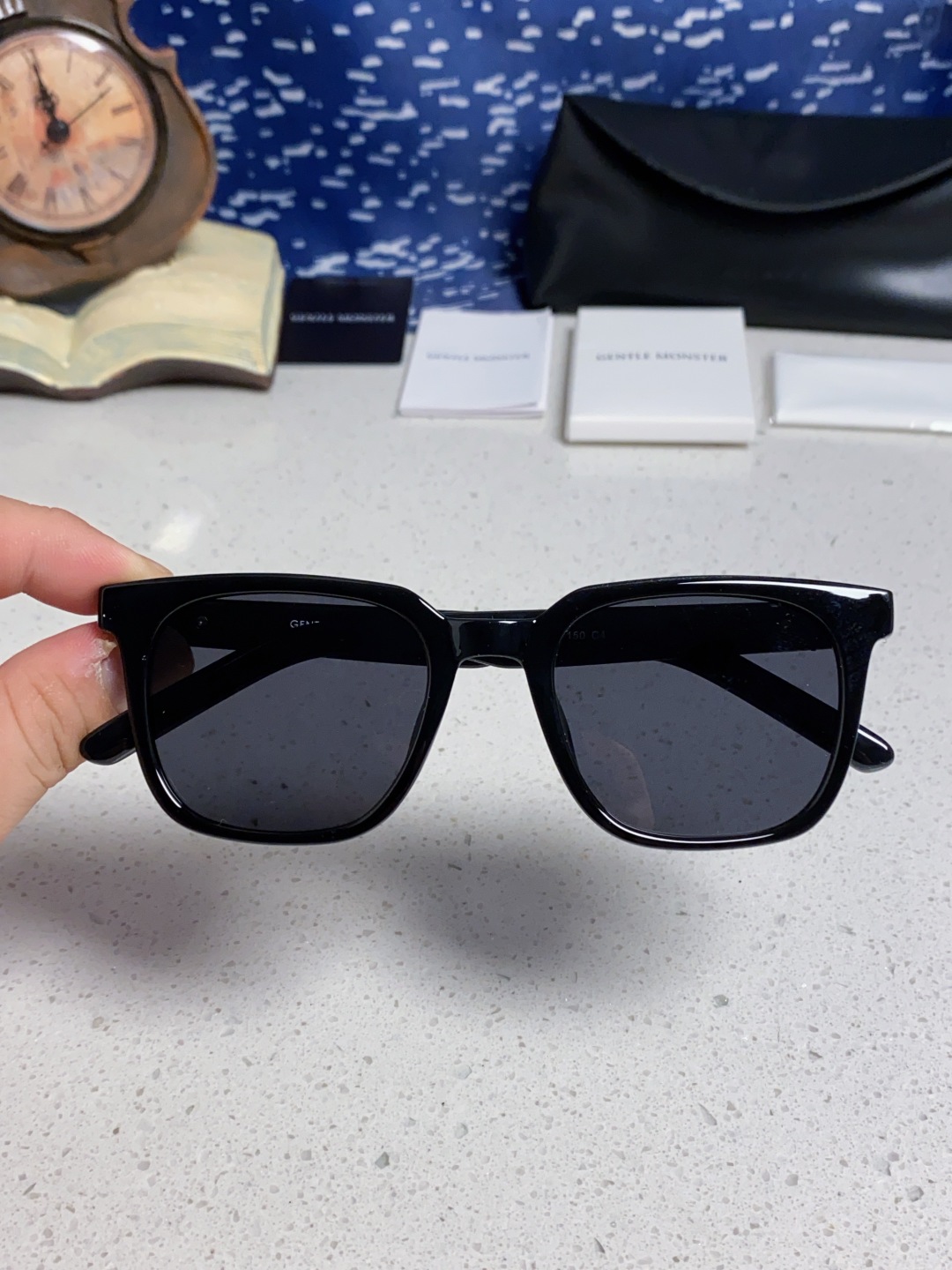 Gentle Moster(GM) 韩版个性撞色墨镜女ins高级感星空系超黑大脸太阳镜男防紫外线潮 型号