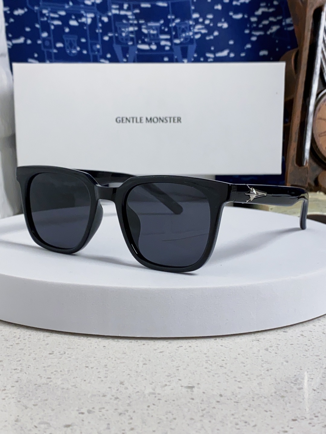 Gentle Moster(GM) 韩版个性撞色墨镜女ins高级感星空系超黑大脸太阳镜男防紫外线潮 型号