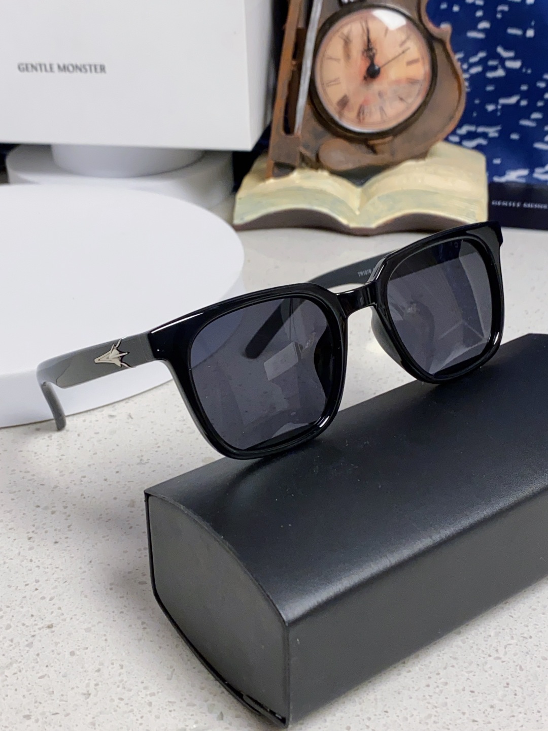 Gentle Moster(GM) 韩版个性撞色墨镜女ins高级感星空系超黑大脸太阳镜男防紫外线潮 型号