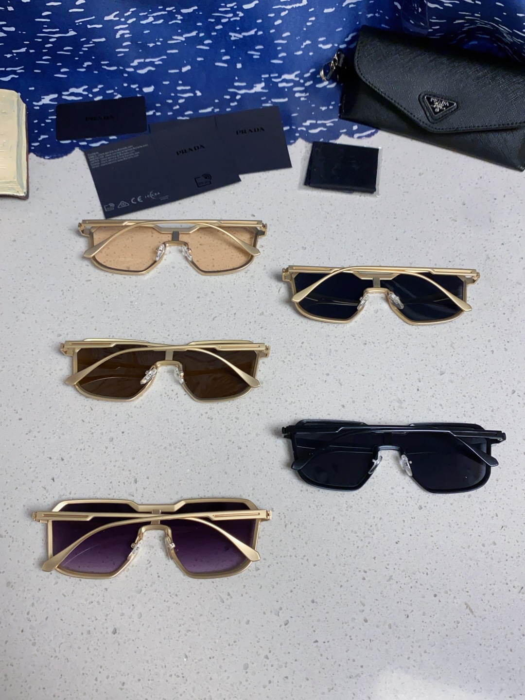 Prada普拉达 2025新款复古男士金属赛博朋克墨镜炫酷个性连体太阳镜