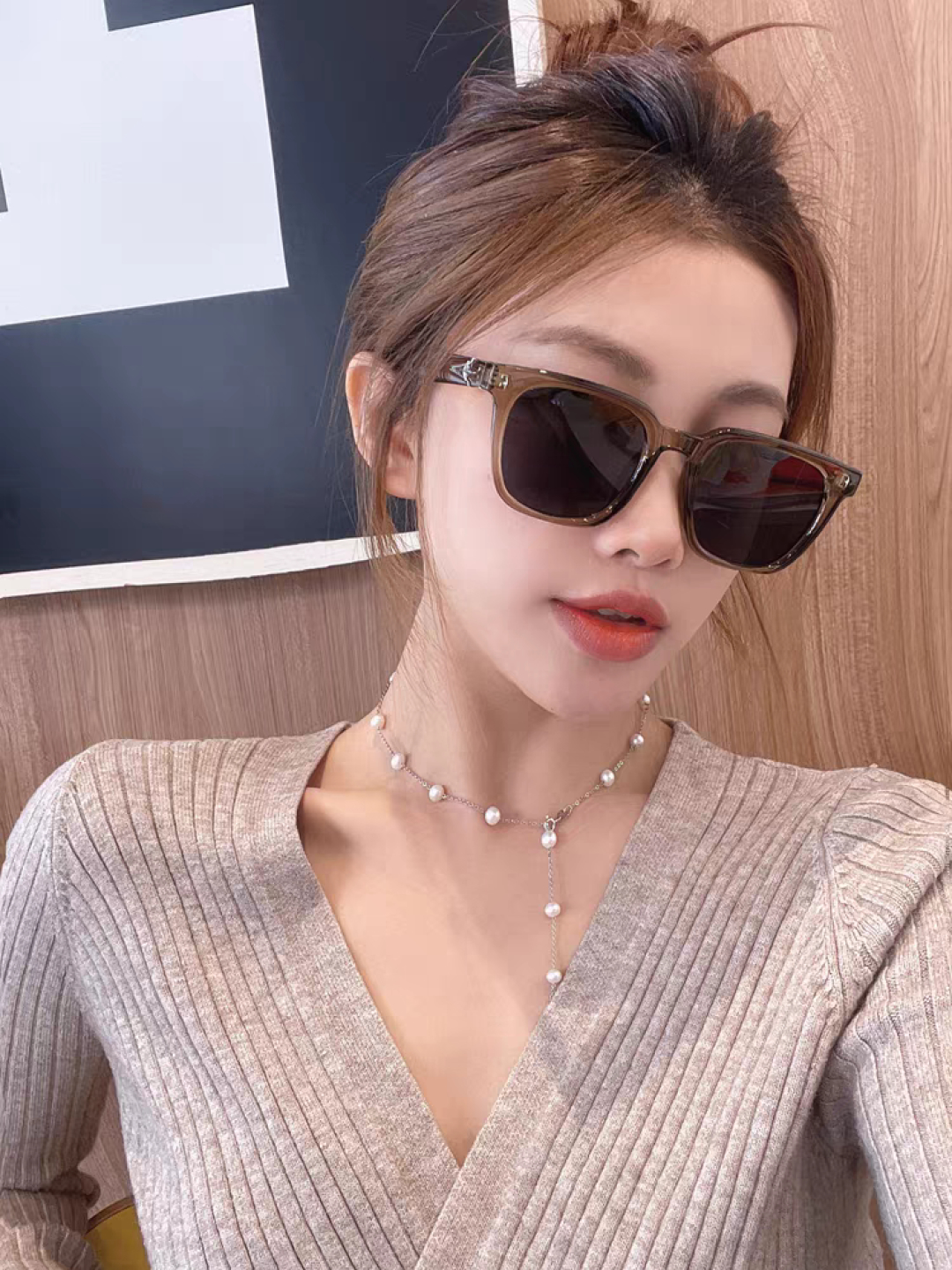 Gentle Moster(GM) 韩版个性撞色墨镜女ins高级感星空系超黑大脸太阳镜男防紫外线潮 型号