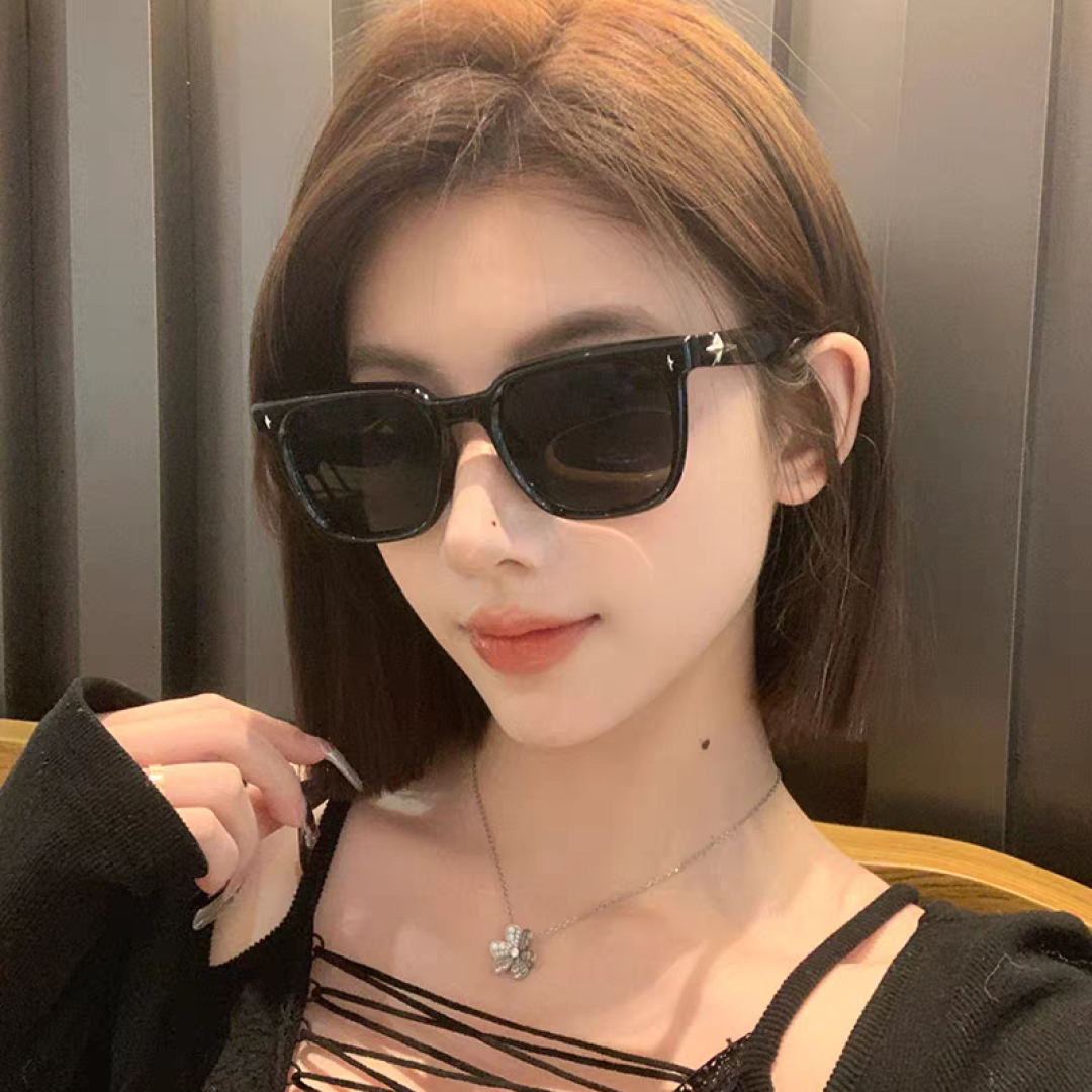 Gentle Moster(GM) 韩版个性撞色墨镜女ins高级感星空系超黑大脸太阳镜男防紫外线潮 型号