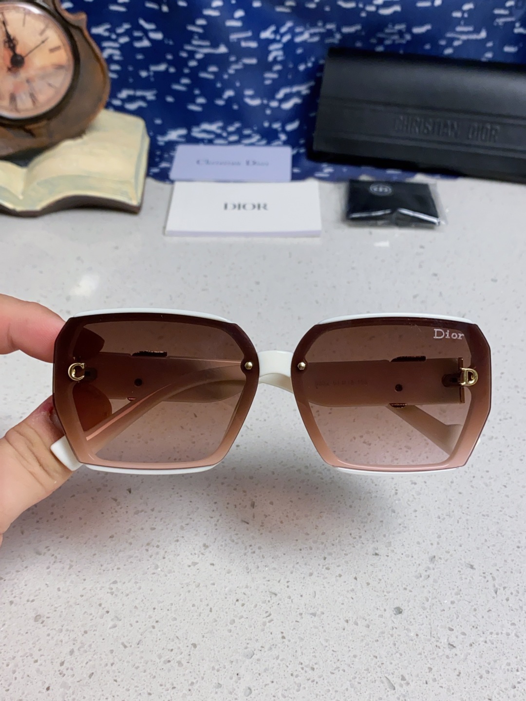 Dior迪奥 2025新款方形大框金属字母墨镜欧美时尚潮流个性网红女士太阳镜