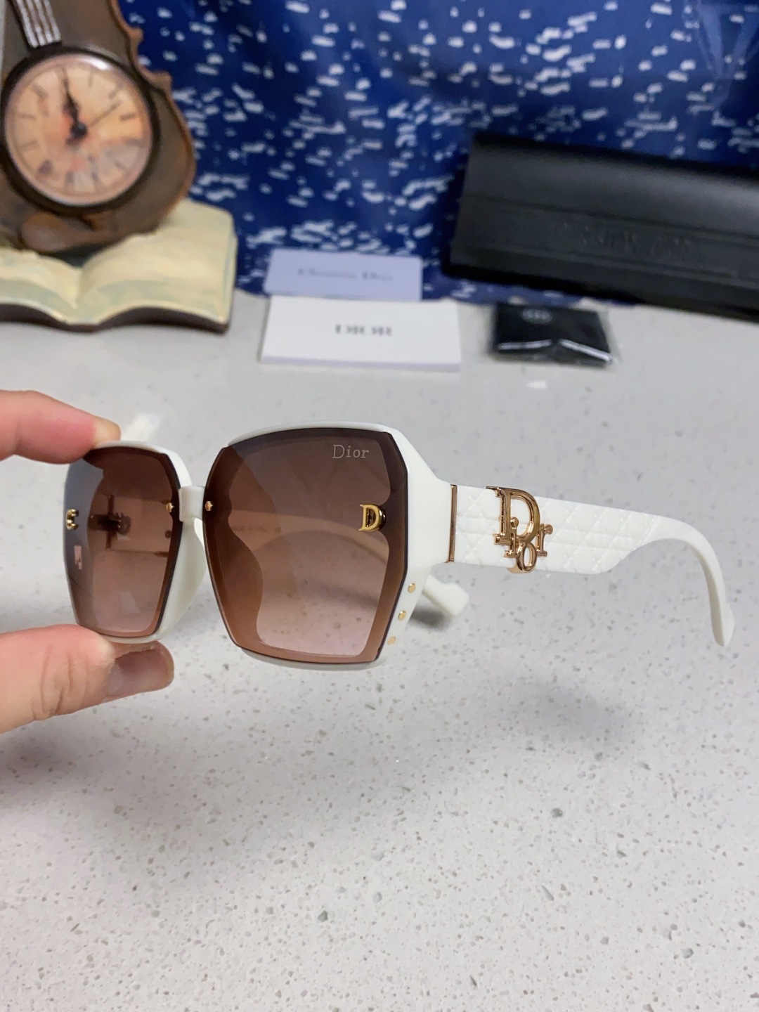 Dior迪奥 2025新款方形大框金属字母墨镜欧美时尚潮流个性网红女士太阳镜