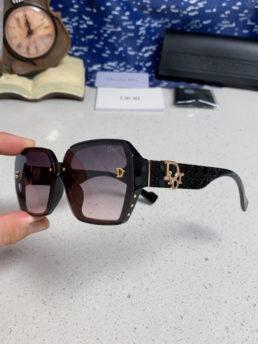 Dior迪奥 2025新款方形大框金属字母墨镜欧美时尚潮流个性网红女士太阳镜