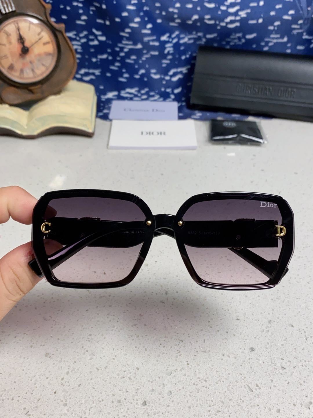 Dior迪奥 2025新款方形大框金属字母墨镜欧美时尚潮流个性网红女士太阳镜