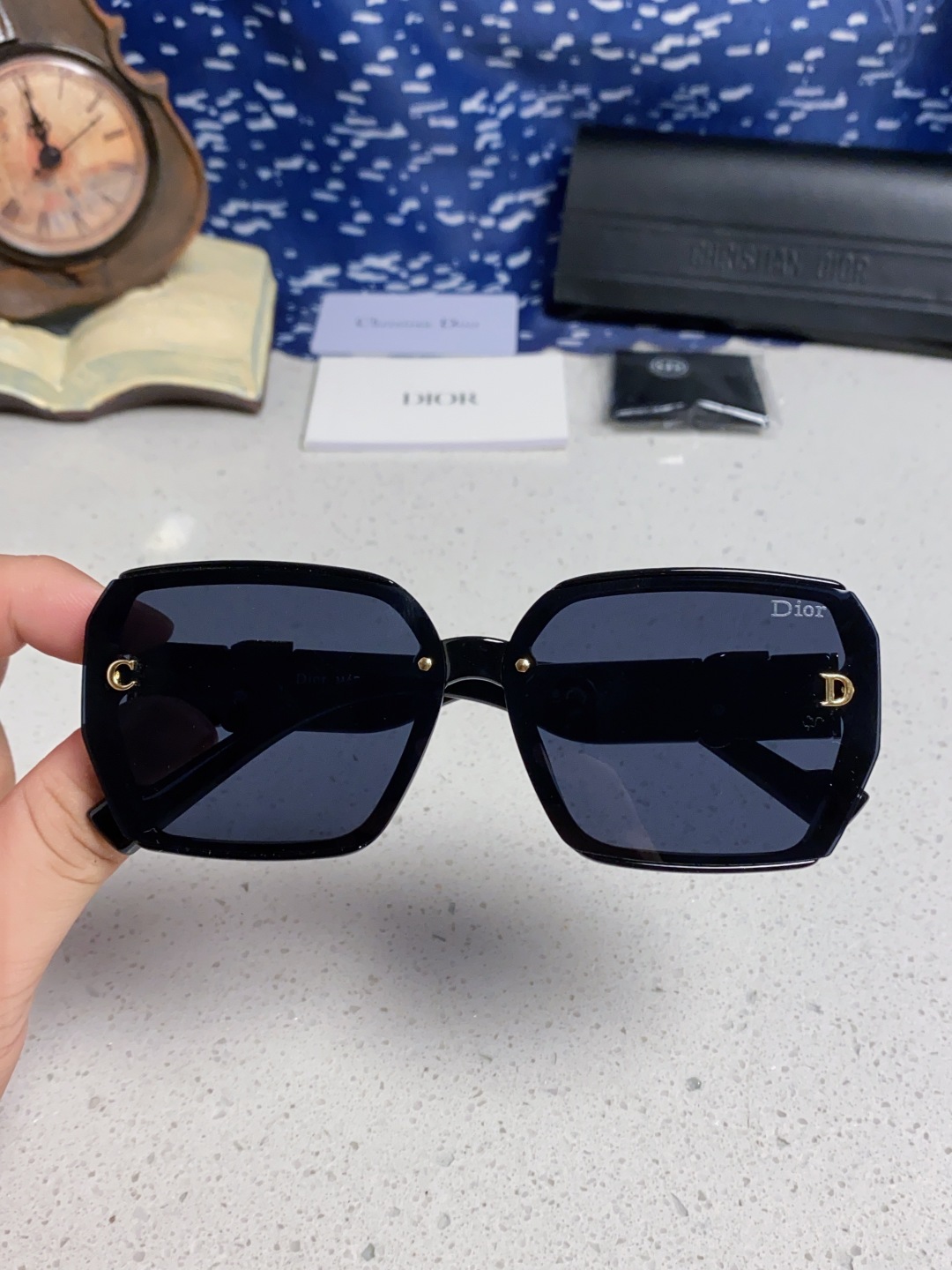 Dior迪奥 2025新款方形大框金属字母墨镜欧美时尚潮流个性网红女士太阳镜