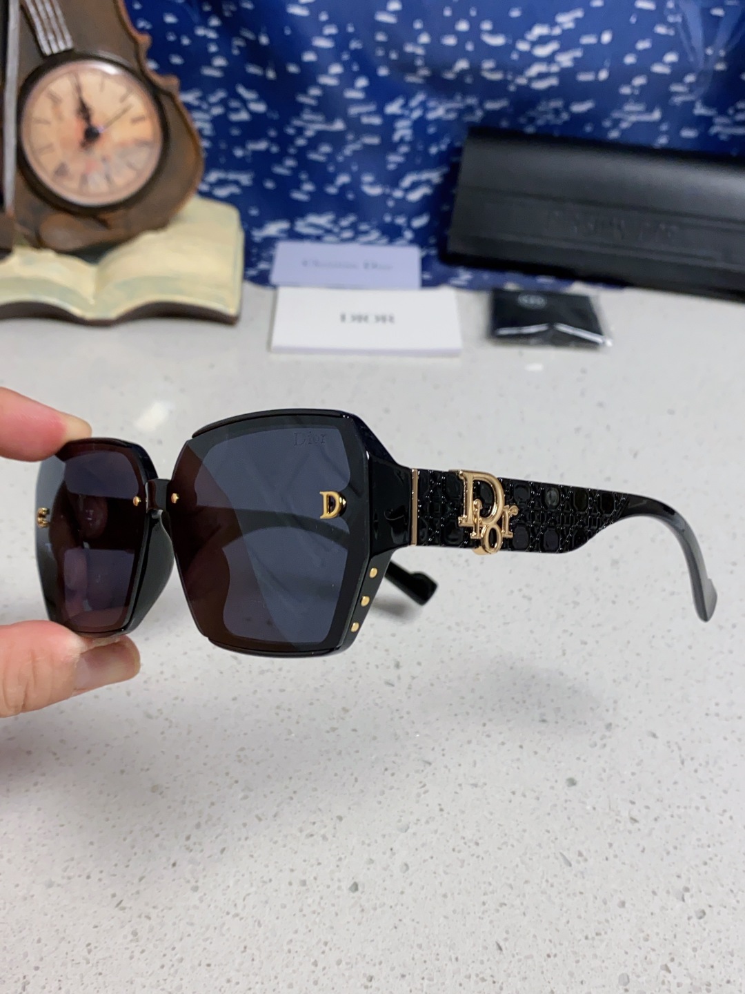Dior迪奥 2025新款方形大框金属字母墨镜欧美时尚潮流个性网红女士太阳镜