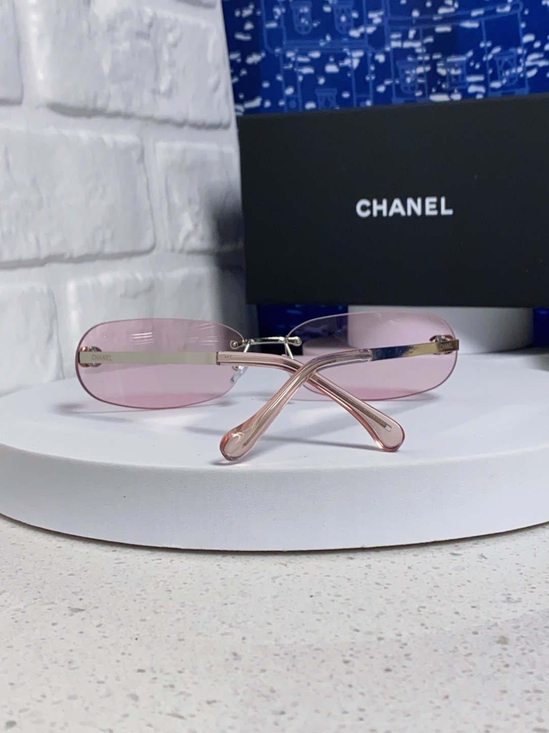 Chanel香奈儿 2025新款网红同款高级无框墨镜女素颜百搭防晒街拍小香家太阳镜 CH4002