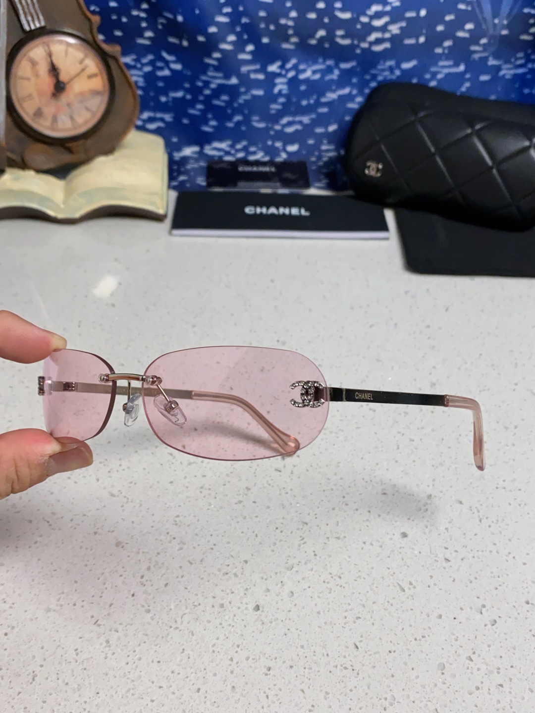 Chanel香奈儿 2025新款网红同款高级无框墨镜女素颜百搭防晒街拍小香家太阳镜 CH4002
