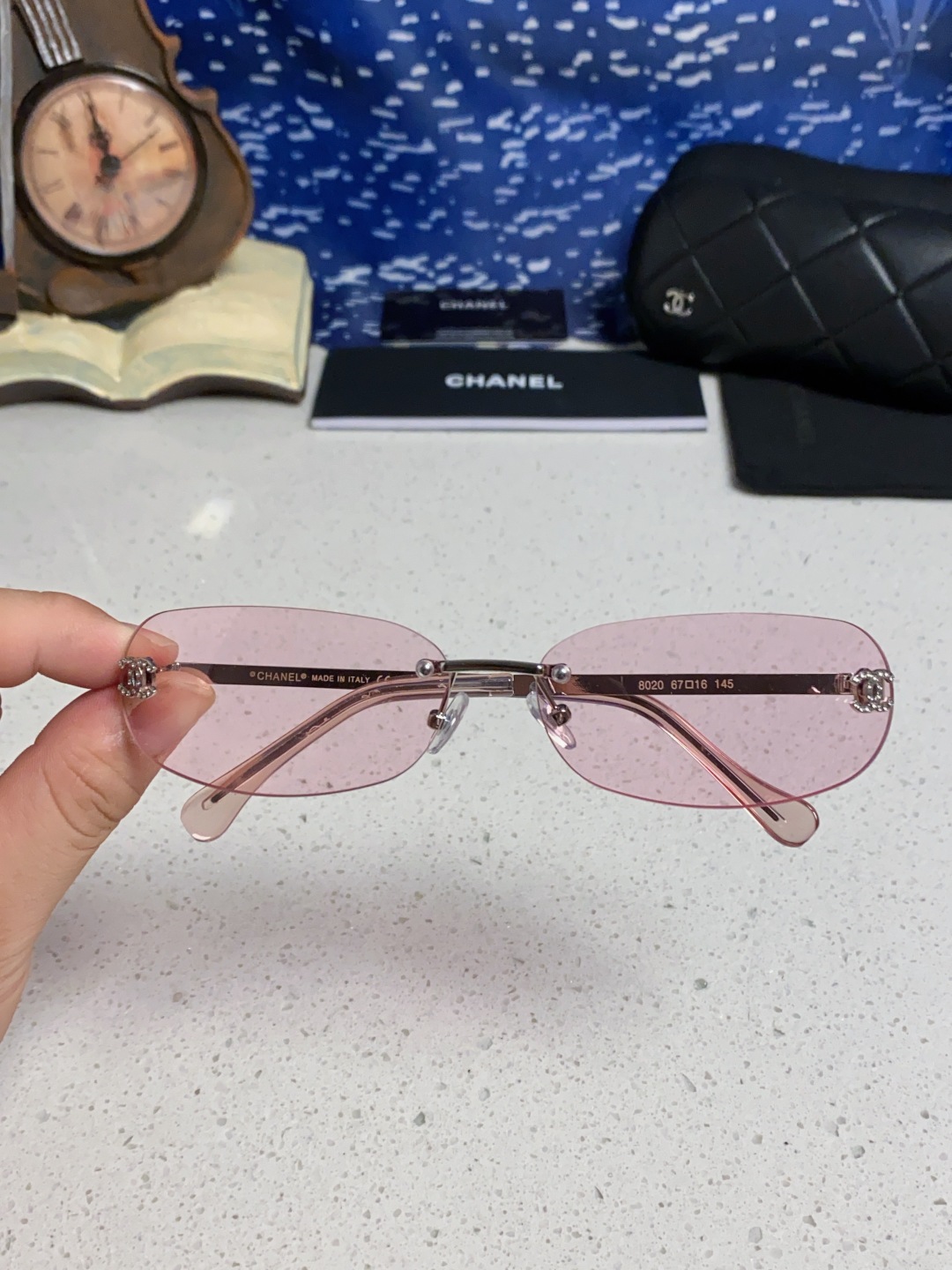 Chanel香奈儿 2025新款网红同款高级无框墨镜女素颜百搭防晒街拍小香家太阳镜 CH4002