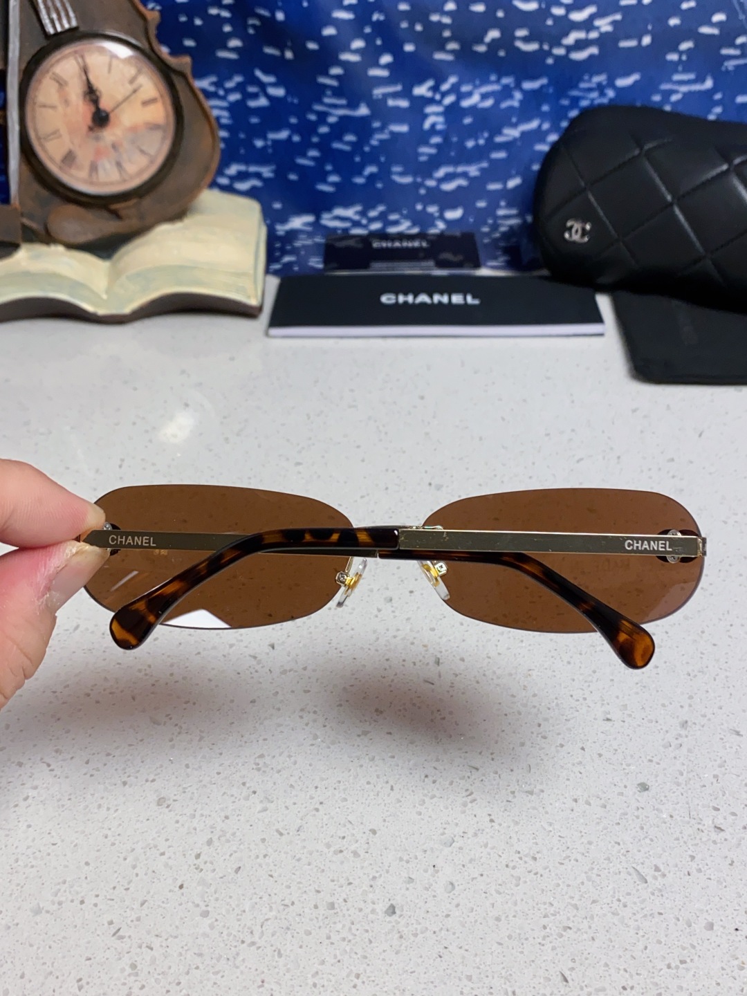 Chanel香奈儿 2025新款网红同款高级无框墨镜女素颜百搭防晒街拍小香家太阳镜 CH4002