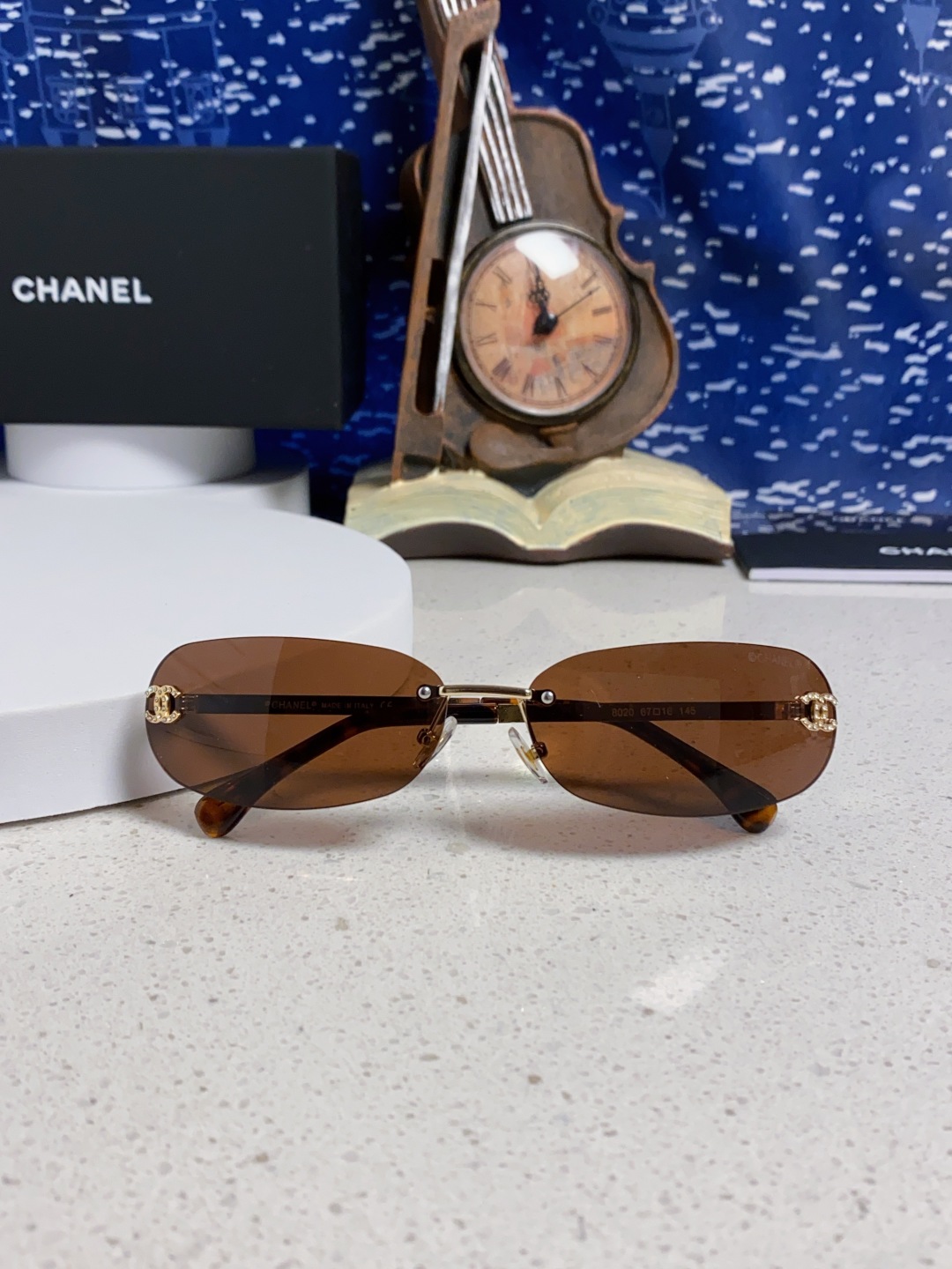 Chanel香奈儿 2025新款网红同款高级无框墨镜女素颜百搭防晒街拍小香家太阳镜 CH4002