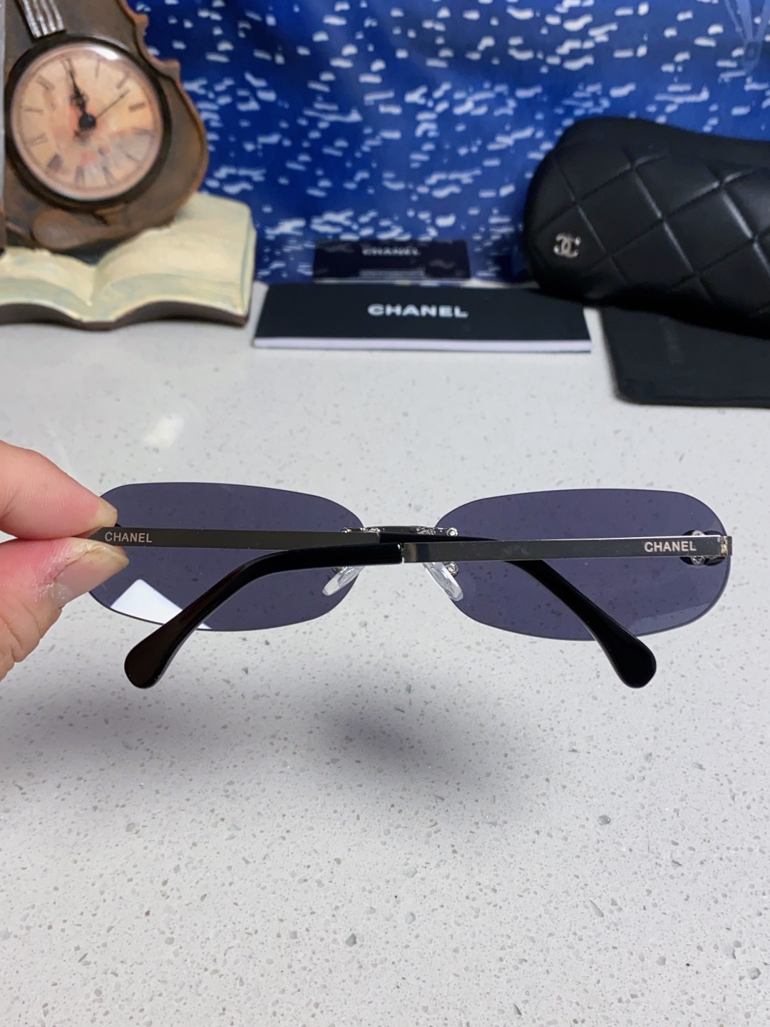 Chanel香奈儿 2025新款网红同款高级无框墨镜女素颜百搭防晒街拍小香家太阳镜 CH4002